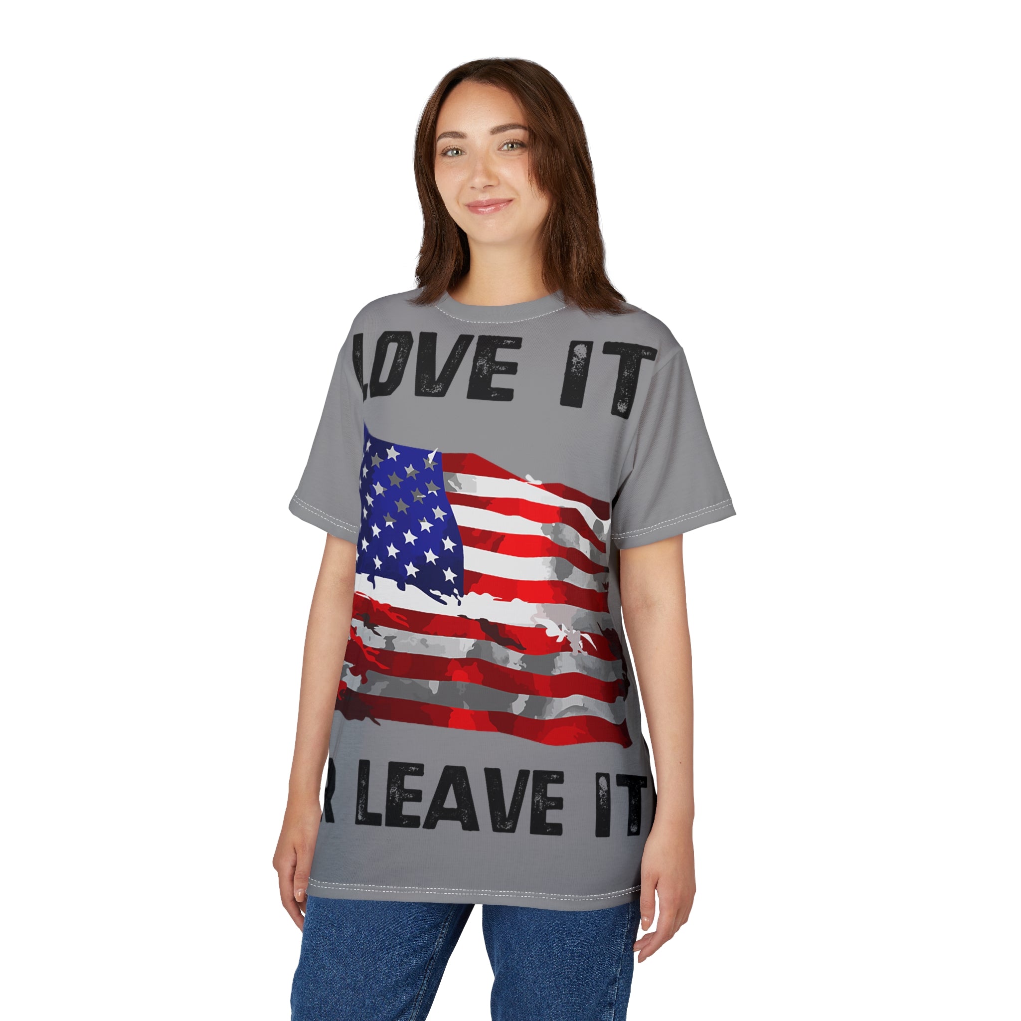 America-T-Shirt — "Love It or Leave It" American Flag Patriotic Tee