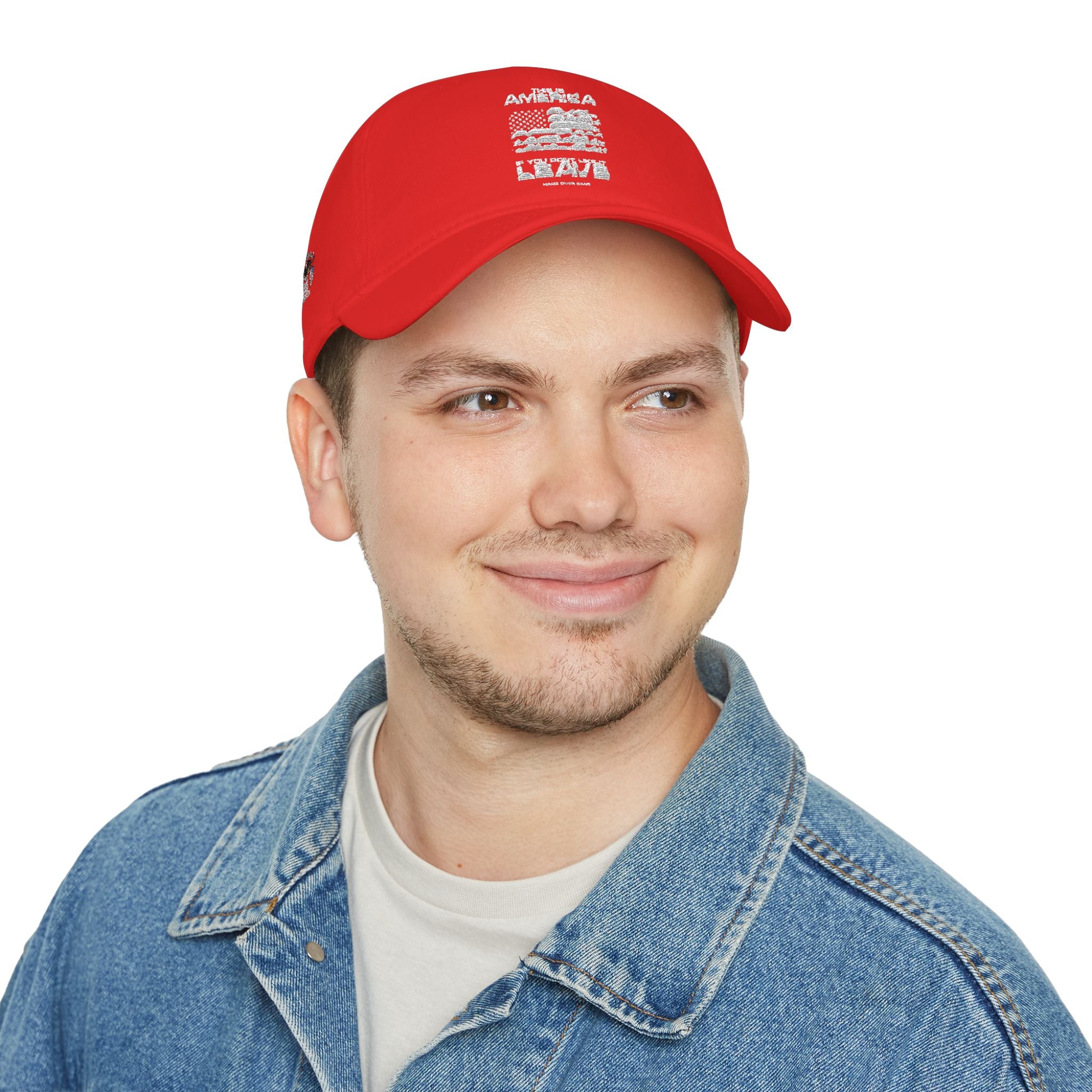 Ant-Low Profile Baseball Cap — Distressed American Flag "America First" Patriotic Hat