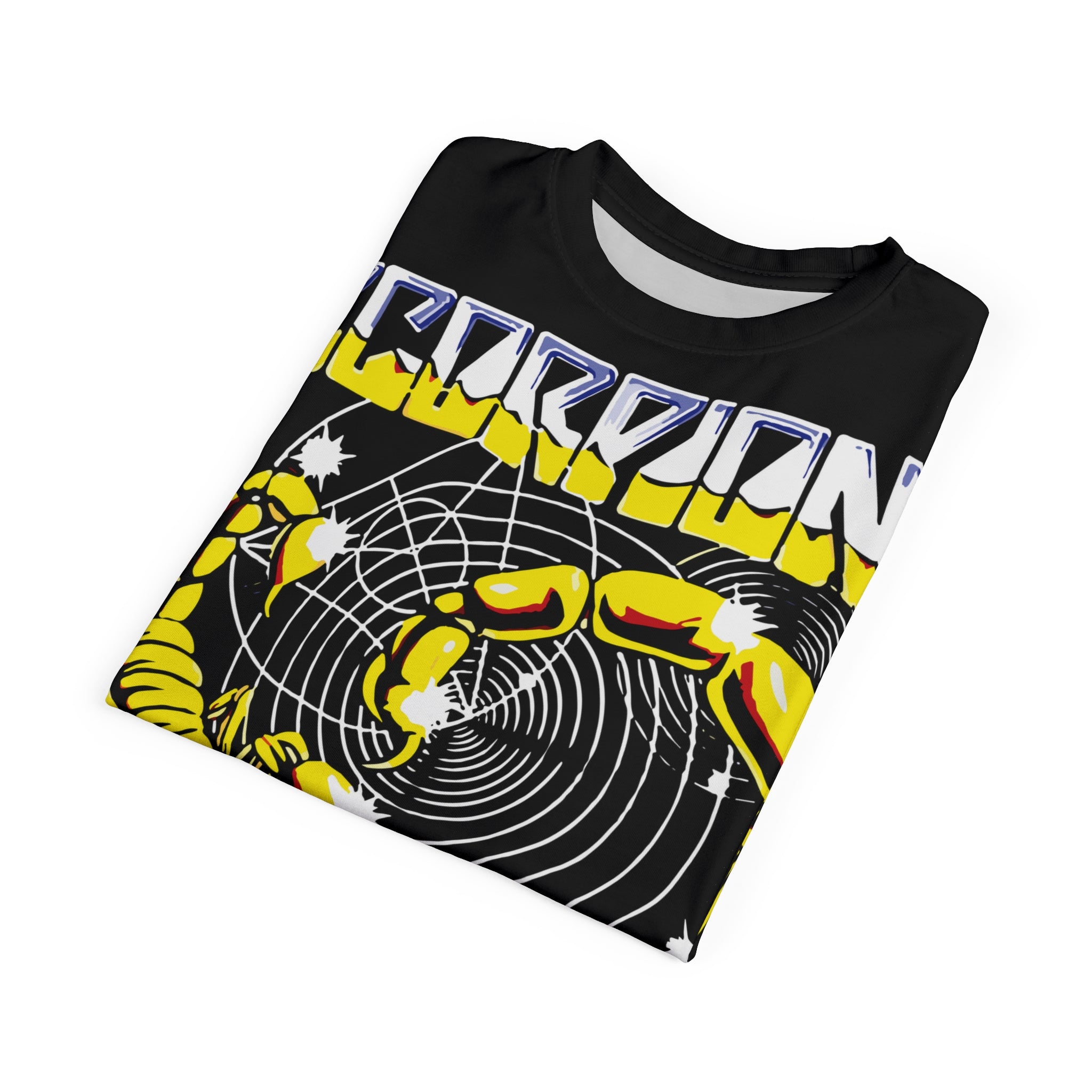 Metal- Graphic Tee – Yellow  Spiral Band Shirt