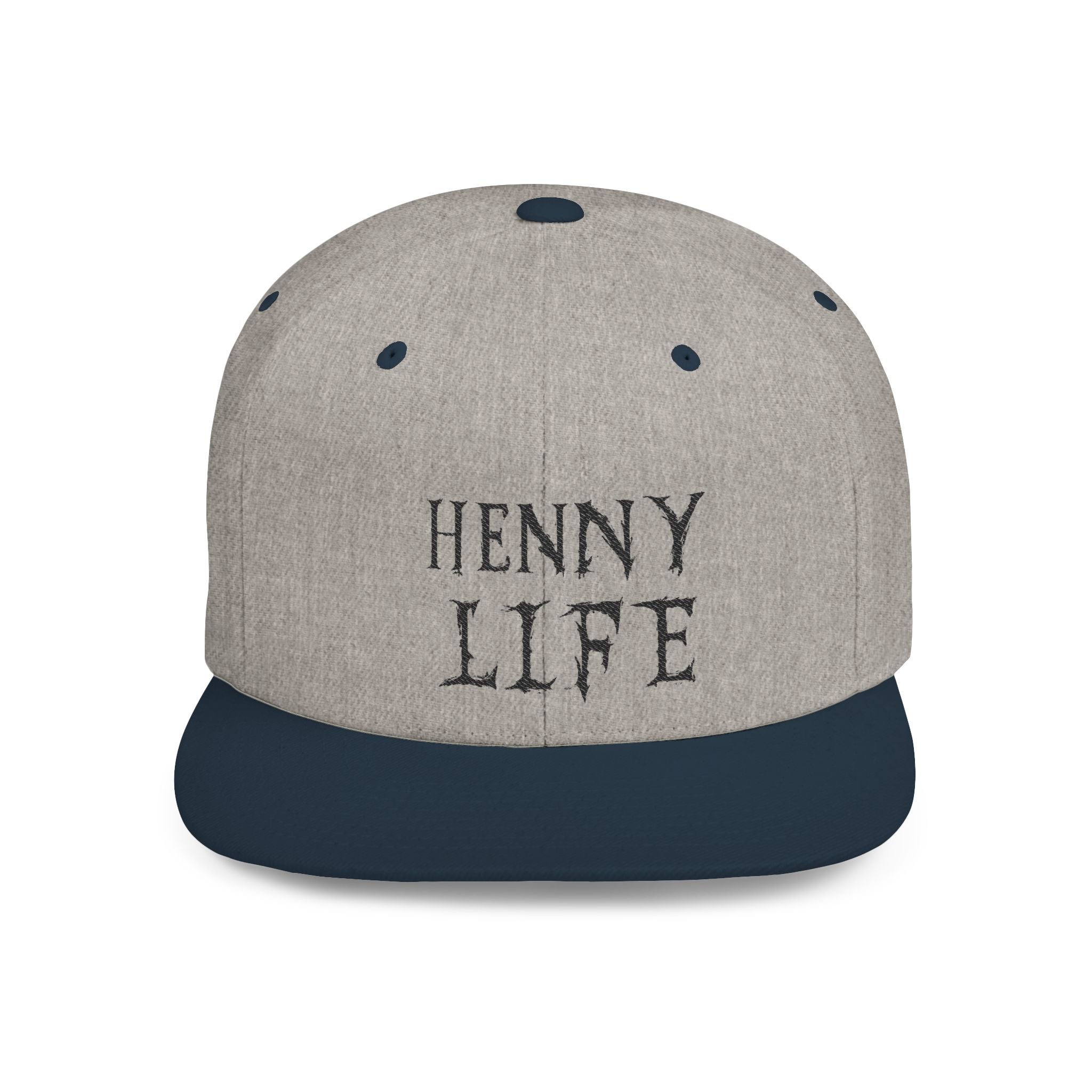 Henny-Snapback Hat — "Henny Life" Embroidered Flat Bill Cap