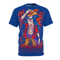 Anime-Flaming Straw Hat Pirate Tee — Anime Luffy Graphic T-Shirt