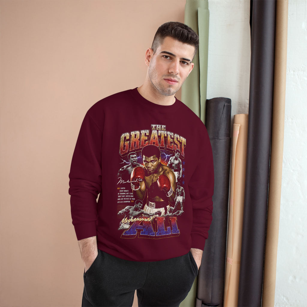 Retro Champion Tribute-Graphic Sweatshirt - Vintage Boxing Tribute
