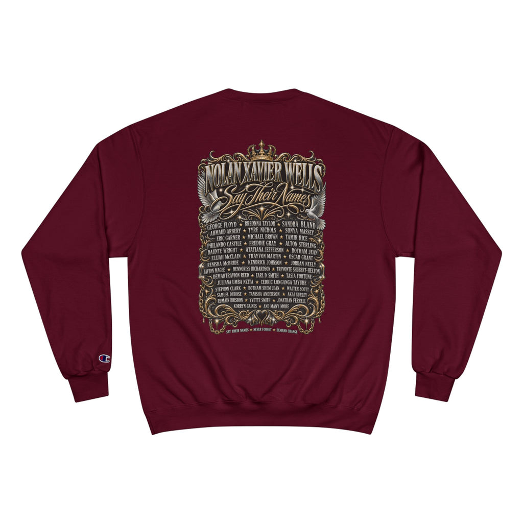 FBA-Say Their Names Sweatshirt — Memorial Angel Champion Sweatshirt
