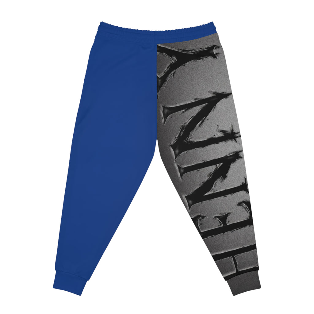 Henny- Gamefarm Athletic Joggers — Blue Gamefowl Graphic Joggers