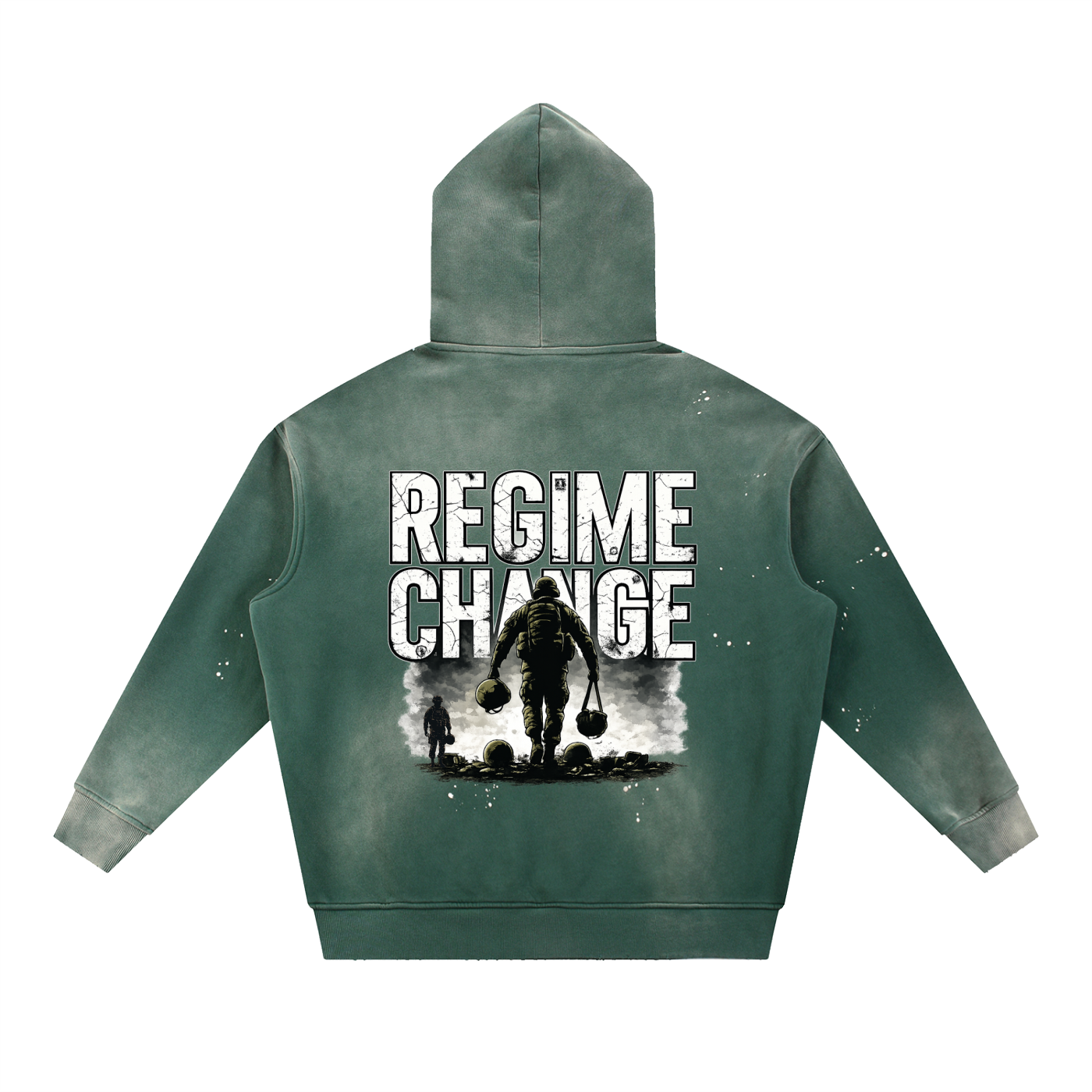 Vintage Washed Frayed Fleece Hoodie