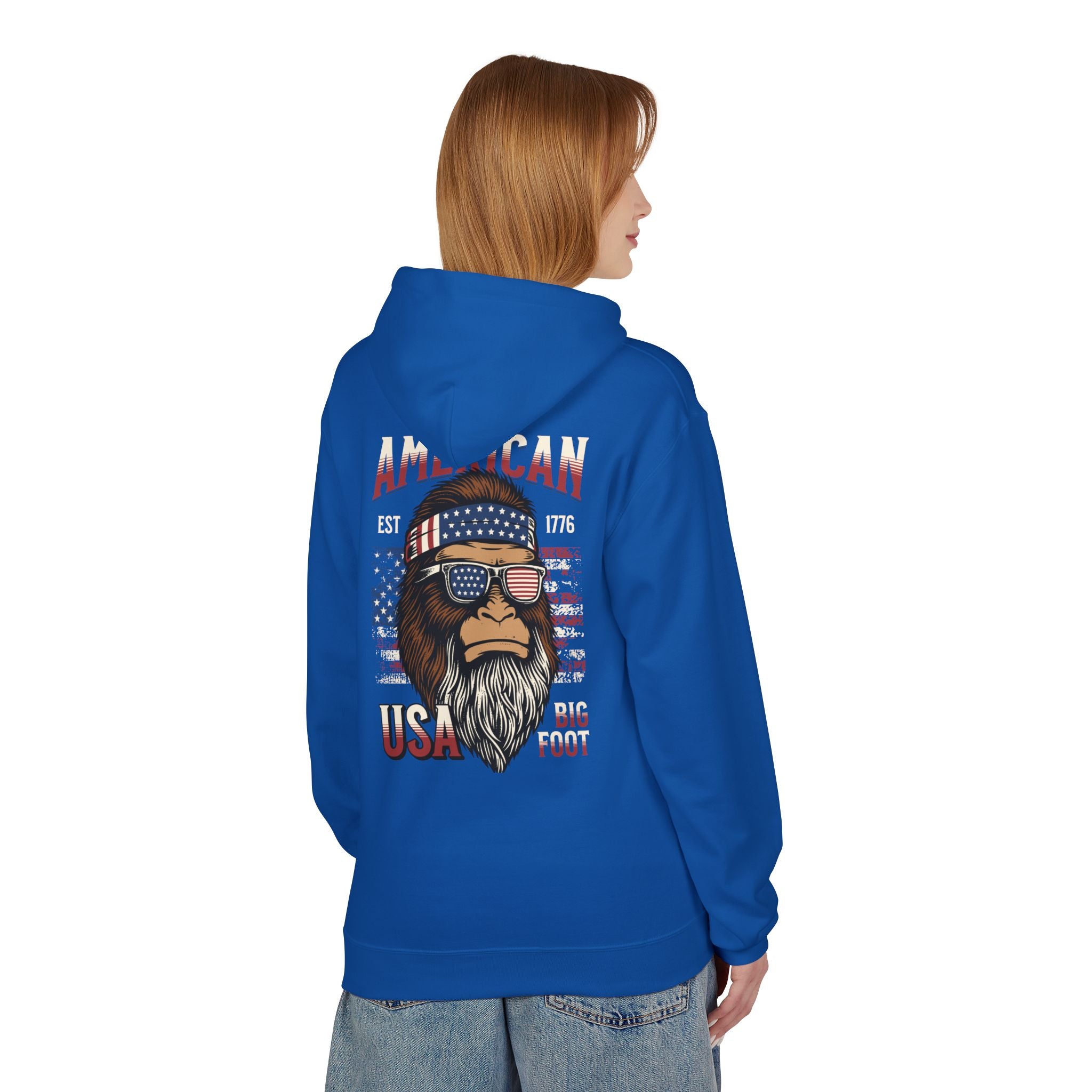 Ant-Hoodie - "God Bless America" Patriotic Ape Graphic USA Hoodie