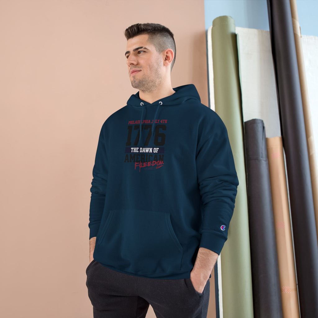 Ant-Patriotic 1776 Hoodie — "Love It or Leave It" American Flag Champion Hoodie