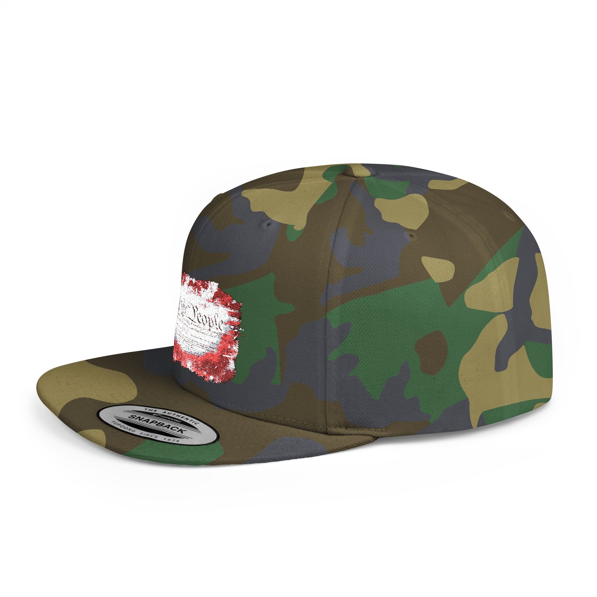 Ant-Patriotic Sequin Flag Flat Bill Snapback Hat — 'Land of the Free' Design