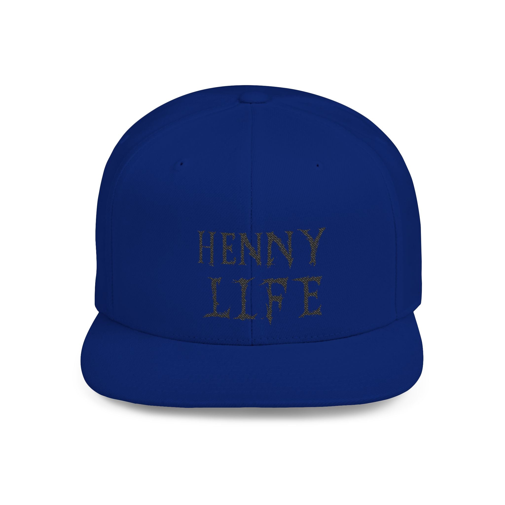 Henny-Snapback Hat — "Henny Life" Embroidered Flat Bill Cap