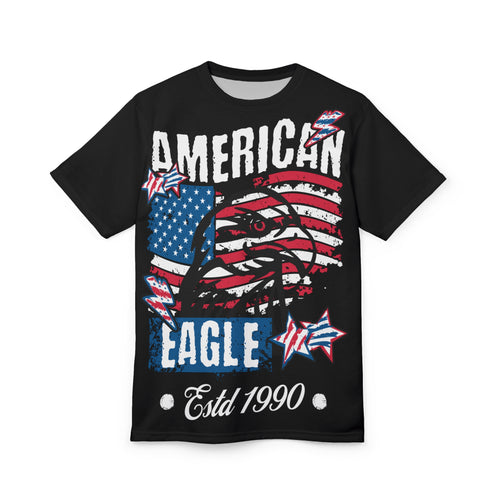 America- Eagle Flag T-Shirt — "American Eagle Estd 1990" Patriotic Tee