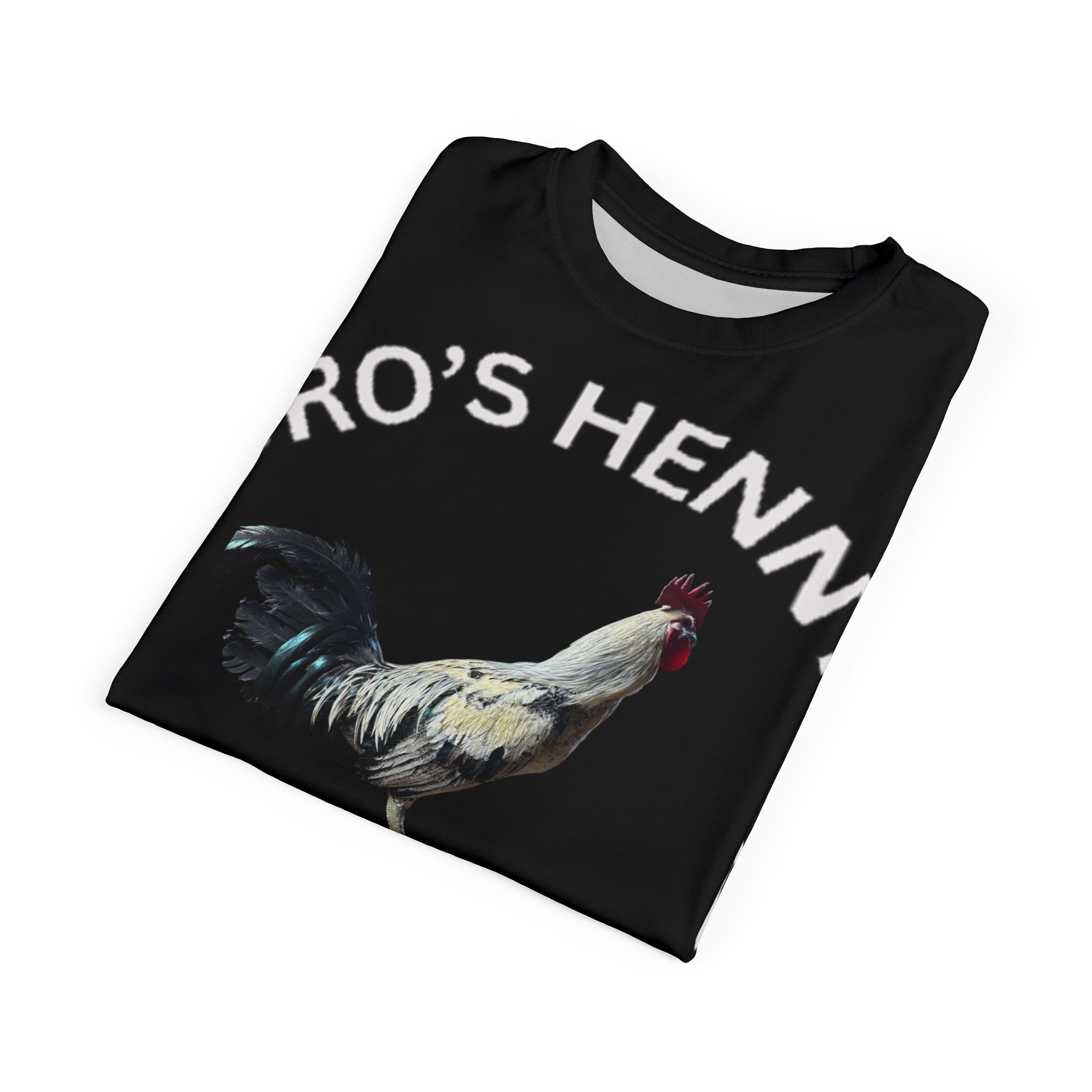 Henny-Gamefarm Rooster T-Shirt — "Dro's Hennys Gamefarm" Rooster Graphic Tee