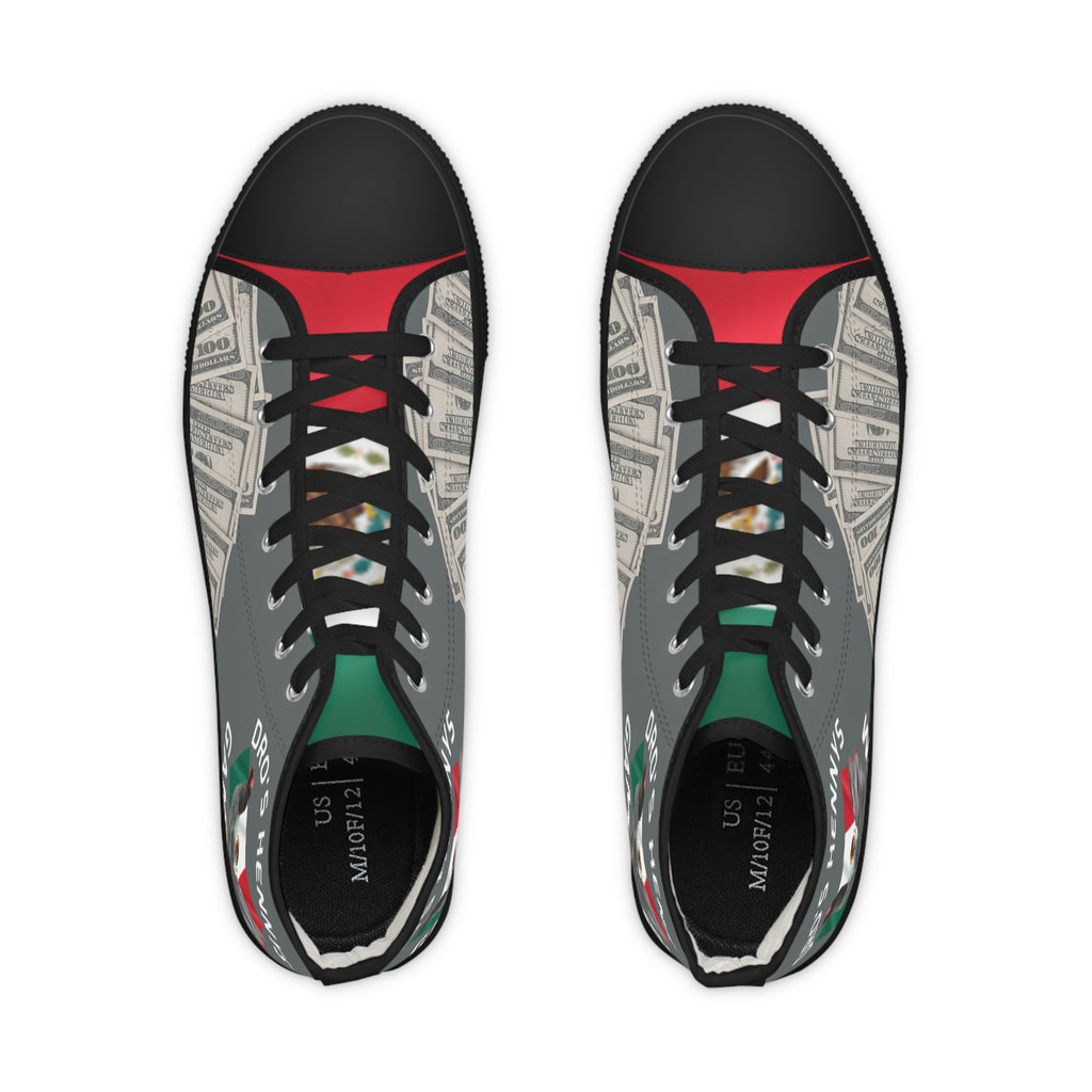 Henny-High Top Sneakers — Money Graphic with 'HENNY'S' Logo