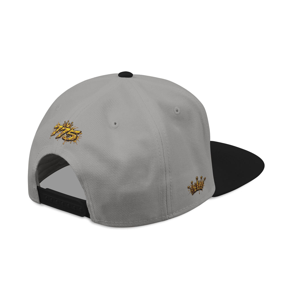 Hat-Embroidered Gold Graffiti Snapback Hat