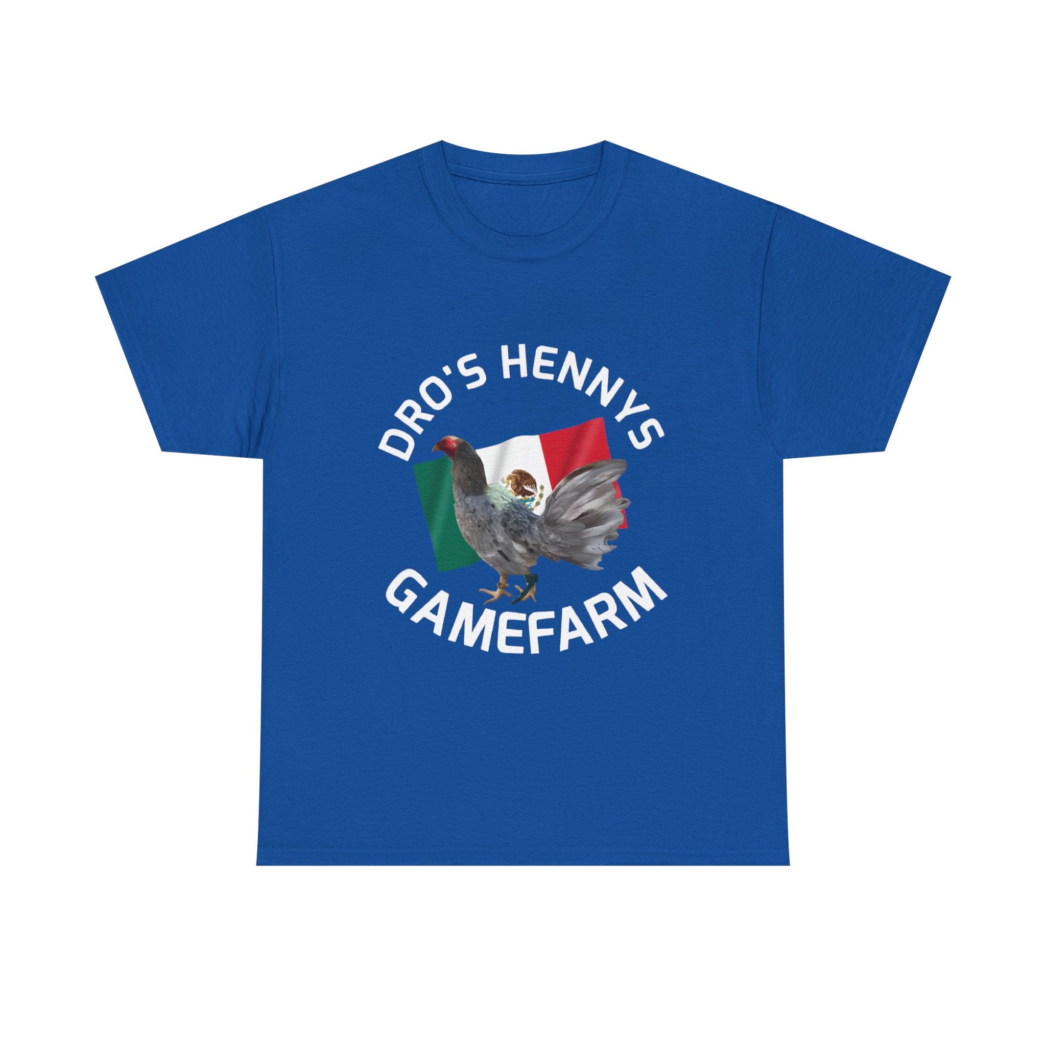 Henny-Gamefowl Tee — "Dro's Henny's Gamefarm" Mexican Flag Rooster Shirt