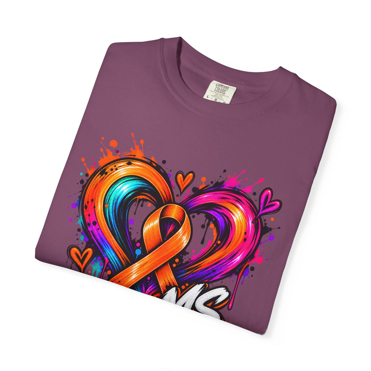 MS- Awareness Heart Ribbon T-Shirt — “Not All Wounds Are Visible” Neuropathy Support Tee