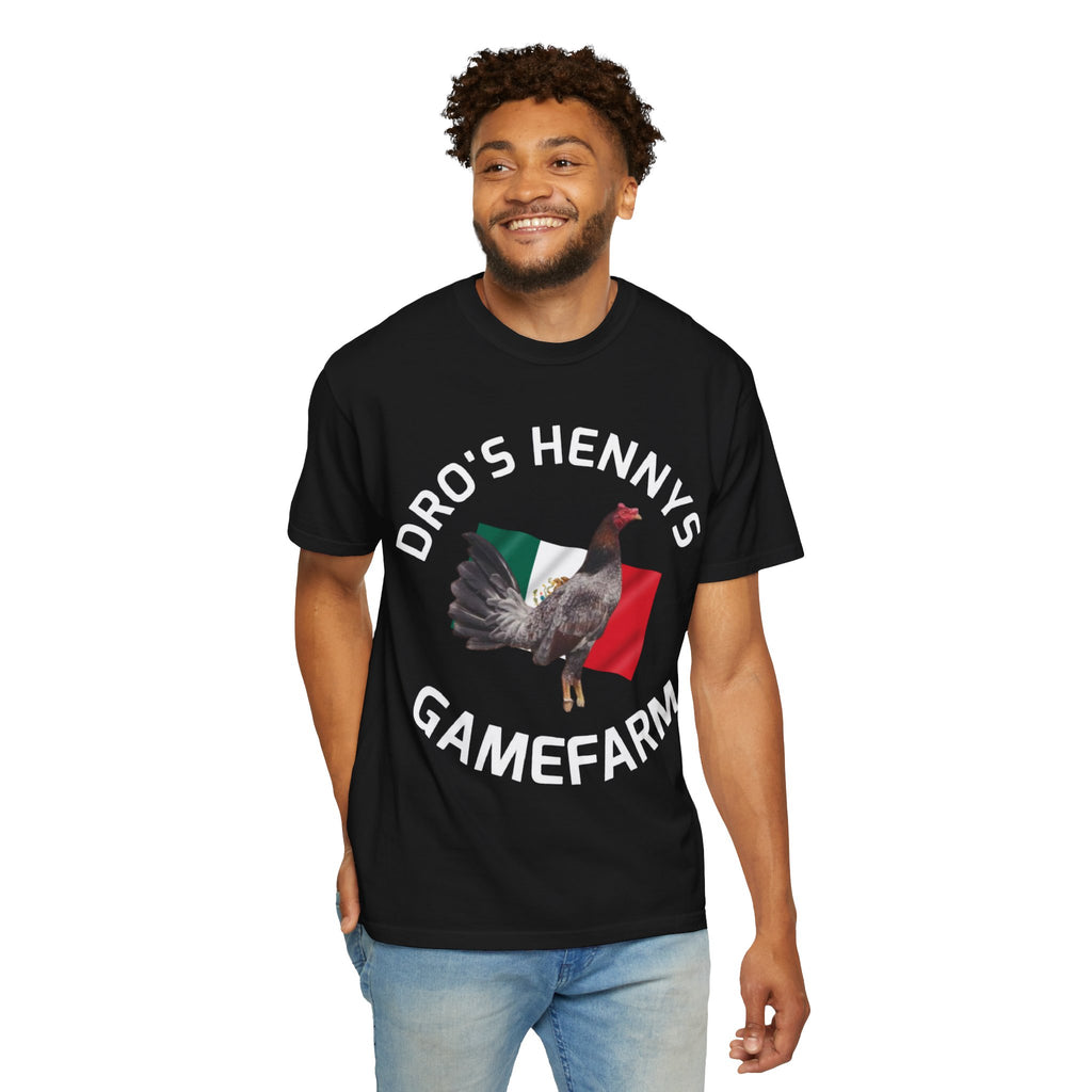 Henny- Gamefarm Rooster T-Shirt — "Dro's Henny's Gamefarm" Poultry Farm Tee