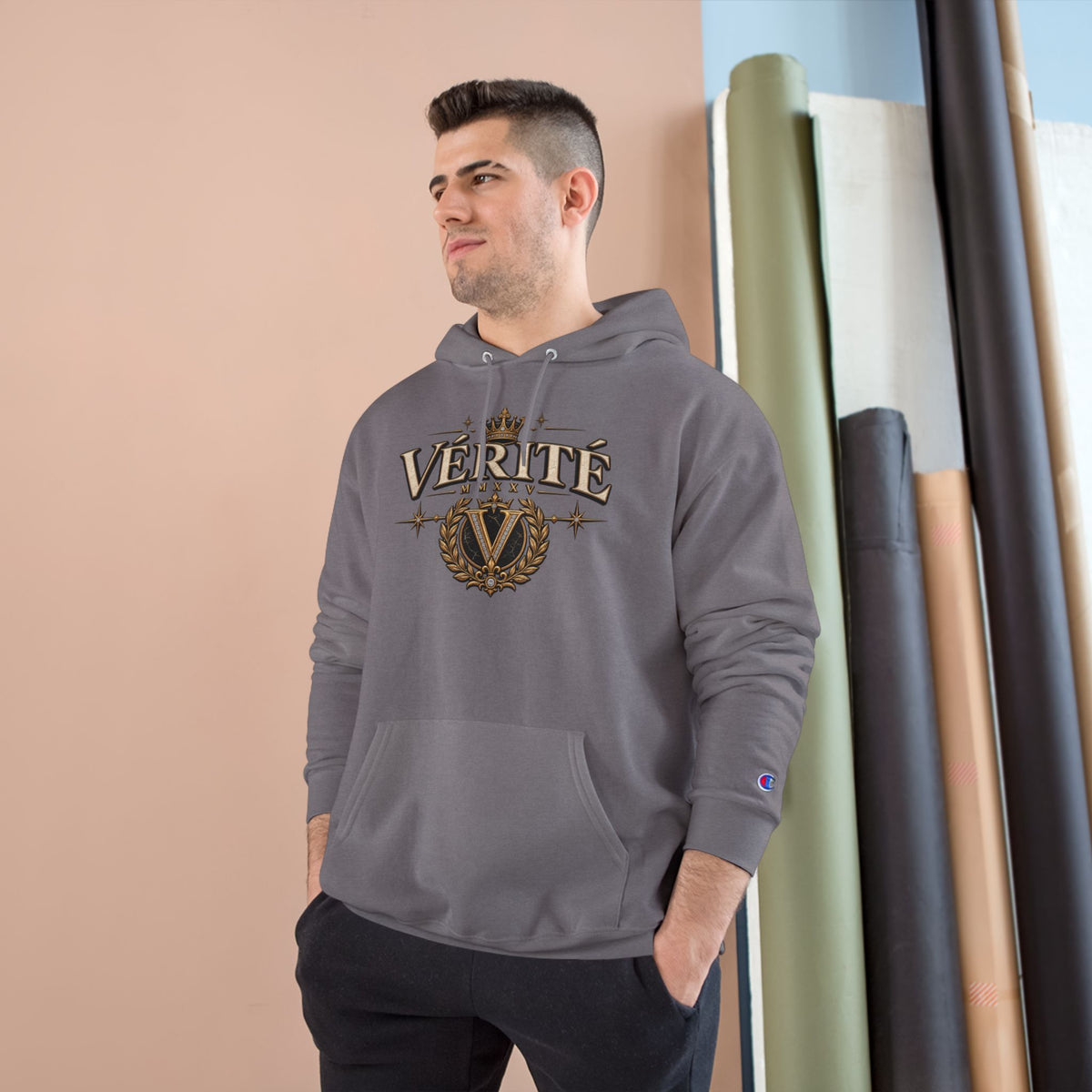 Verité -Champion Hoodie — "Built on Truth & Purpose" White Pullover