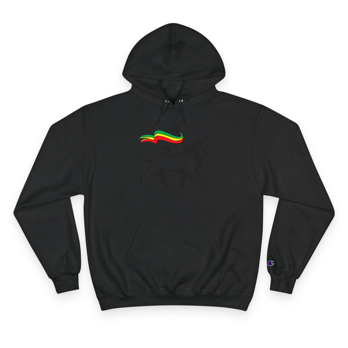 Variety-Rastafarian Lion Hoodie — Lion of Judah Design with Rasta Flag & YHWH Back Print