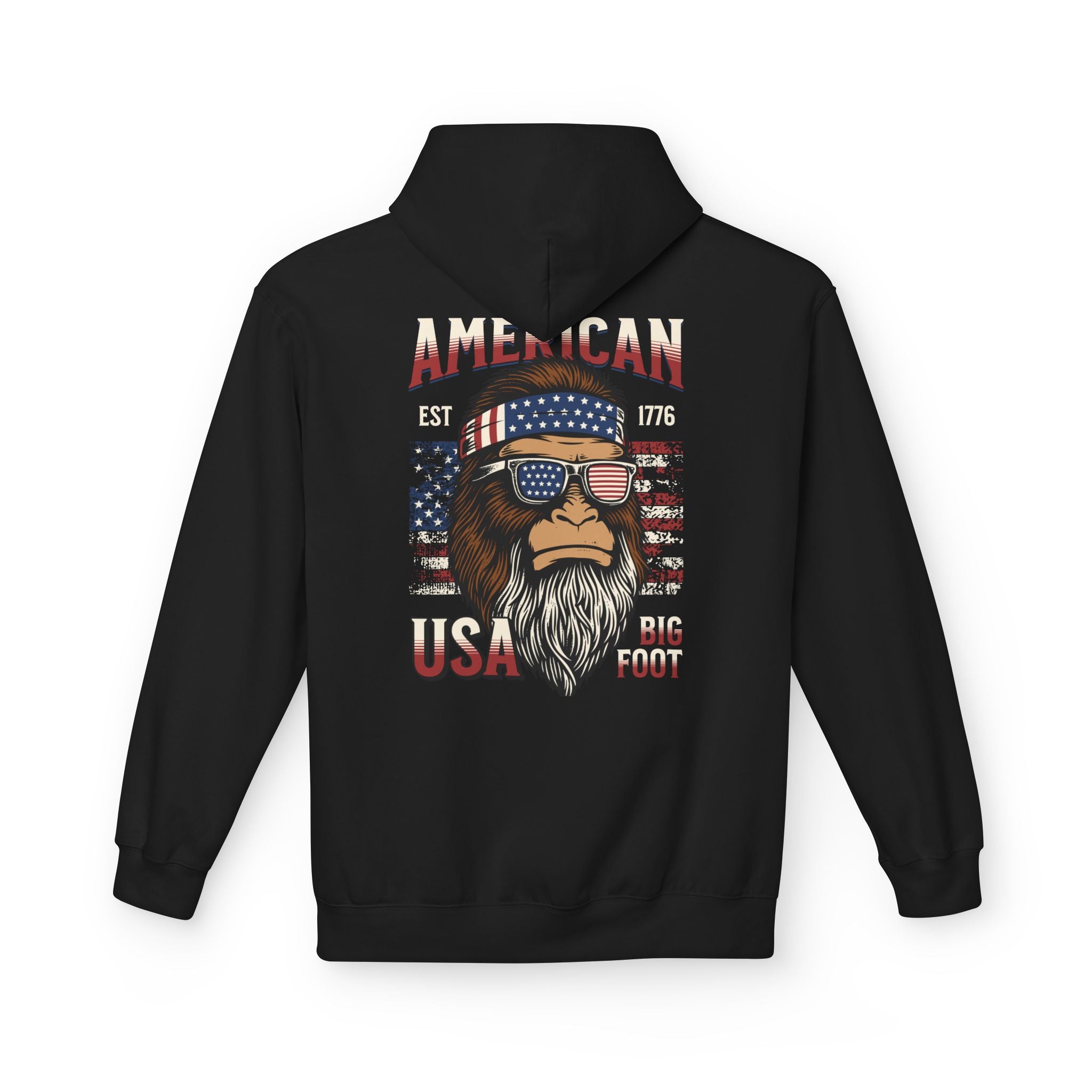 Ant-Hoodie - "God Bless America" Patriotic Ape Graphic USA Hoodie