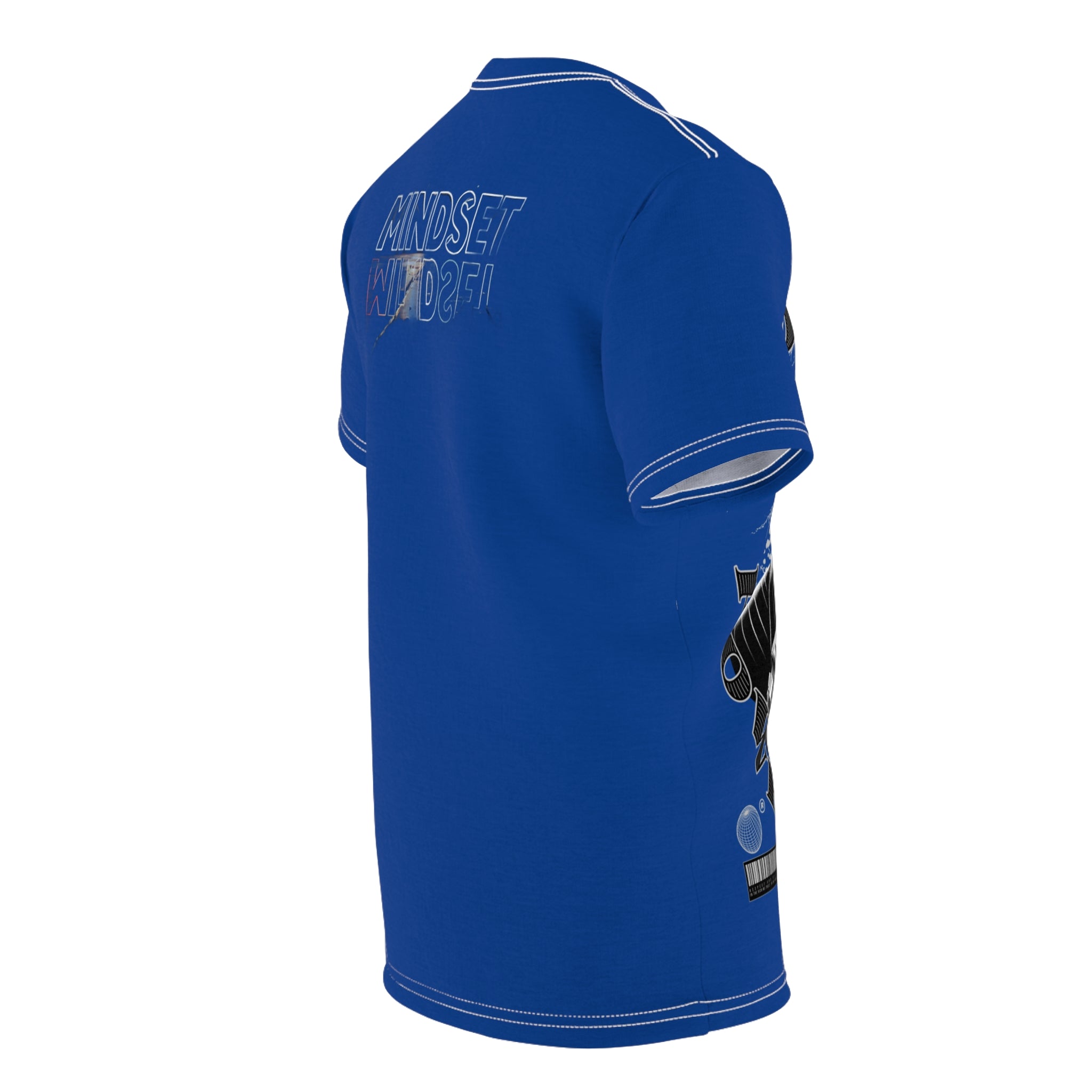 Streetwear-Money Power & Respect Graphic Tee — Bold Blue All-Over Print