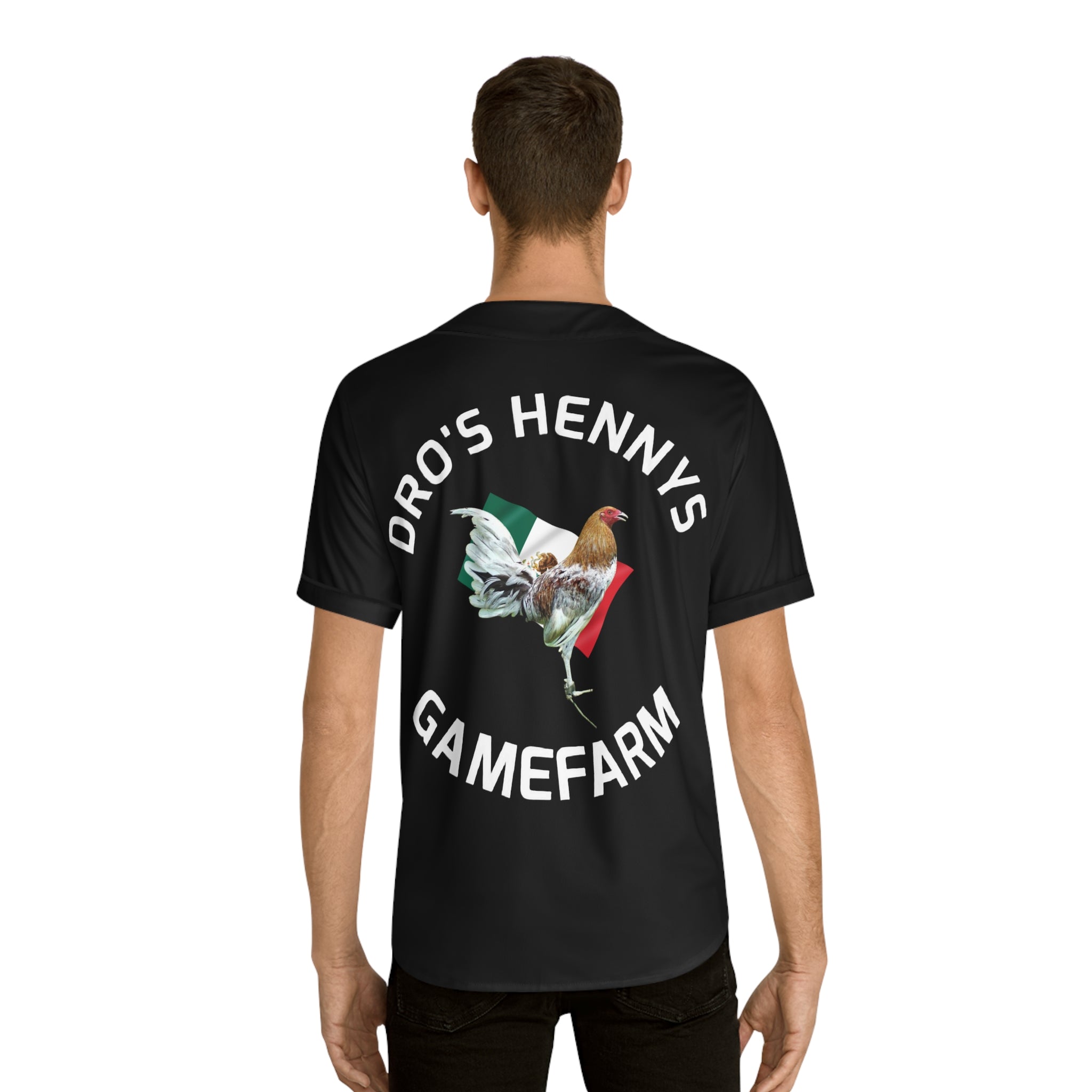 Henny- Gamefarm Rooster Baseball Jersey — Dro’s Henny’s Gamefarm Team Shirt
