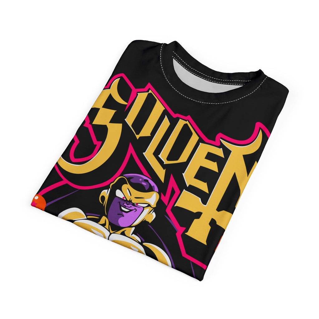 Dragon-Golden Warrior Graphic Tee — Bold Anime Villain All-Over Print