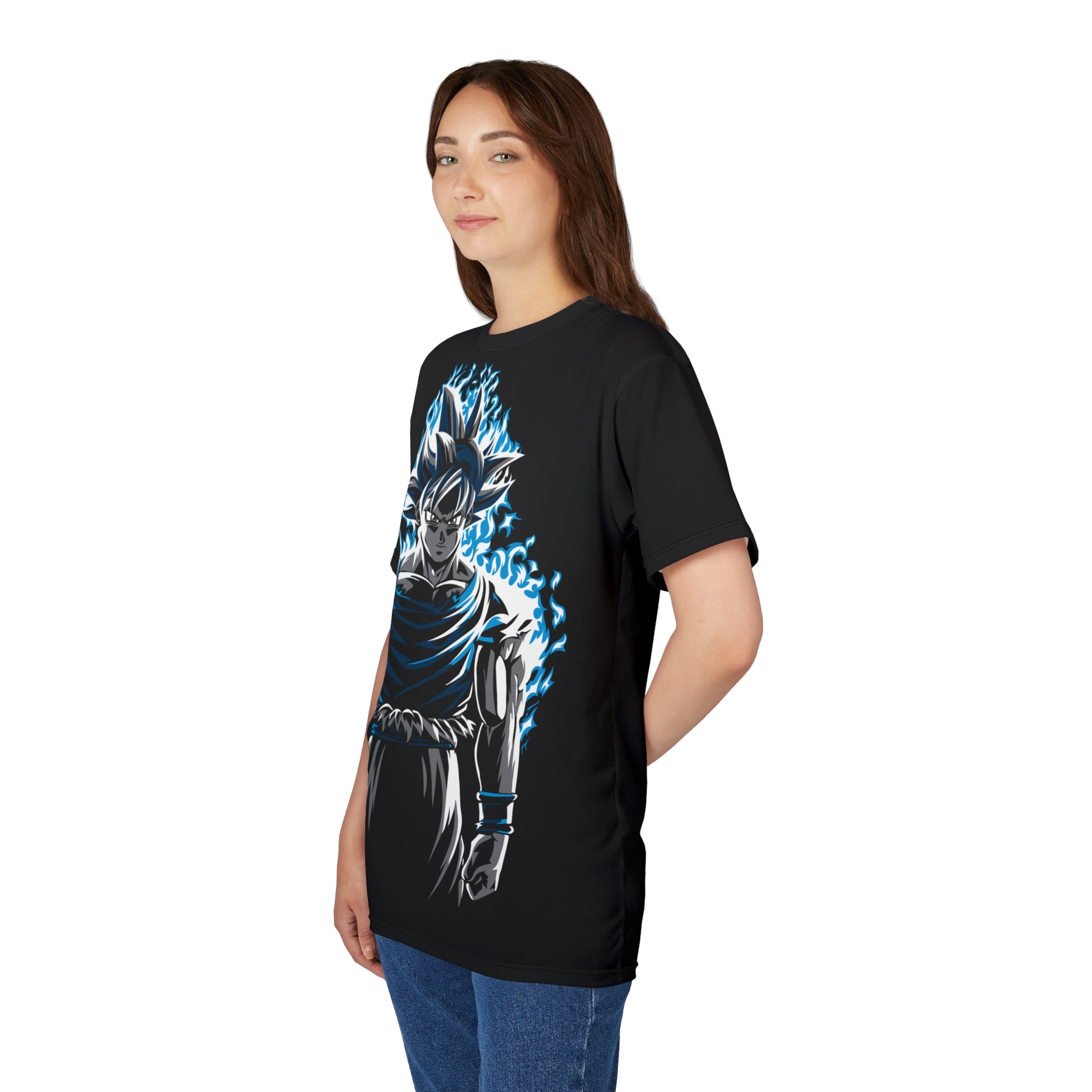 Dragon-Super Saiyan Blue Aura Tee — Anime Power Graphic T-Shirt