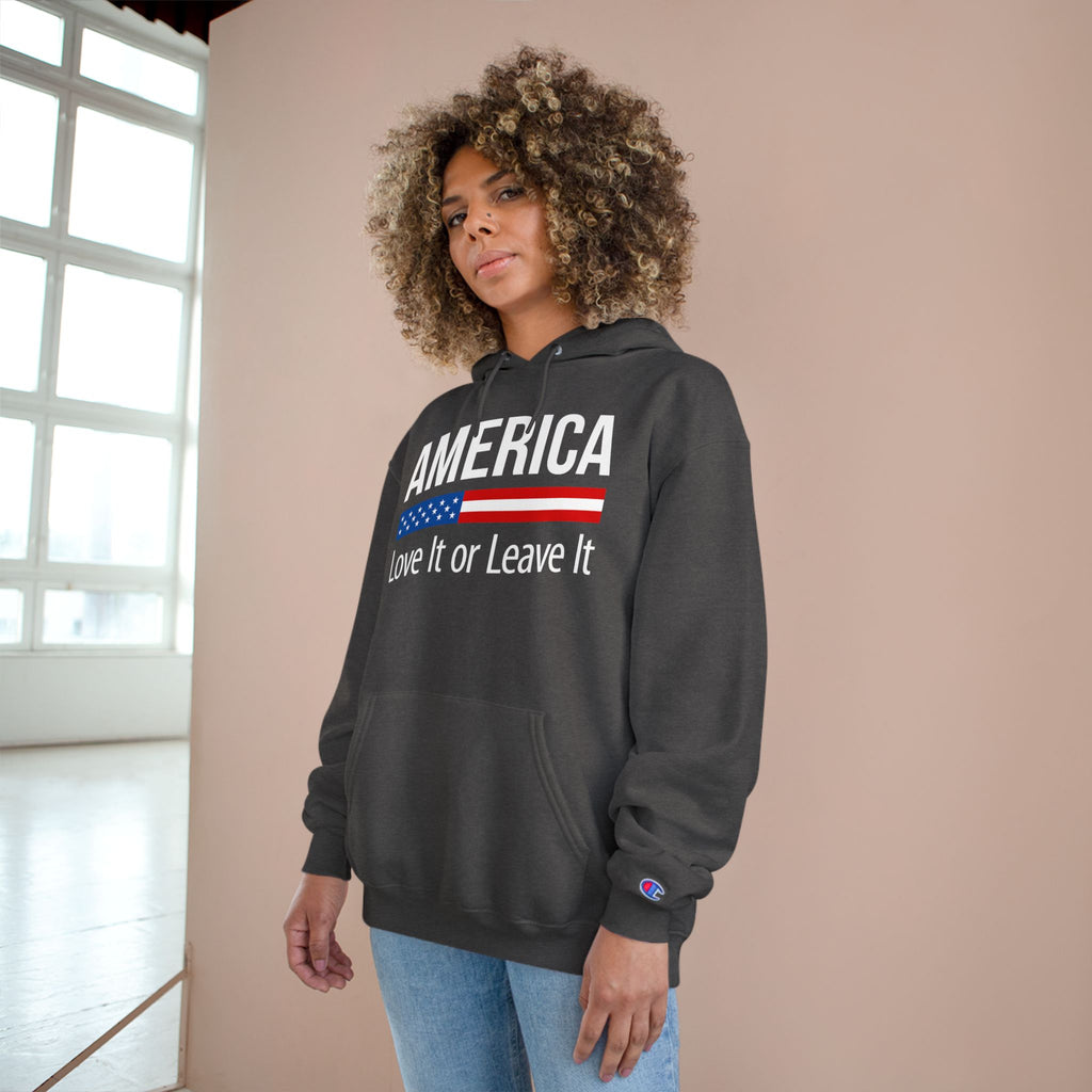 Ant-America Hoodie - "Love It or Leave It" / "Built Different - America First" Patriotic Pullover