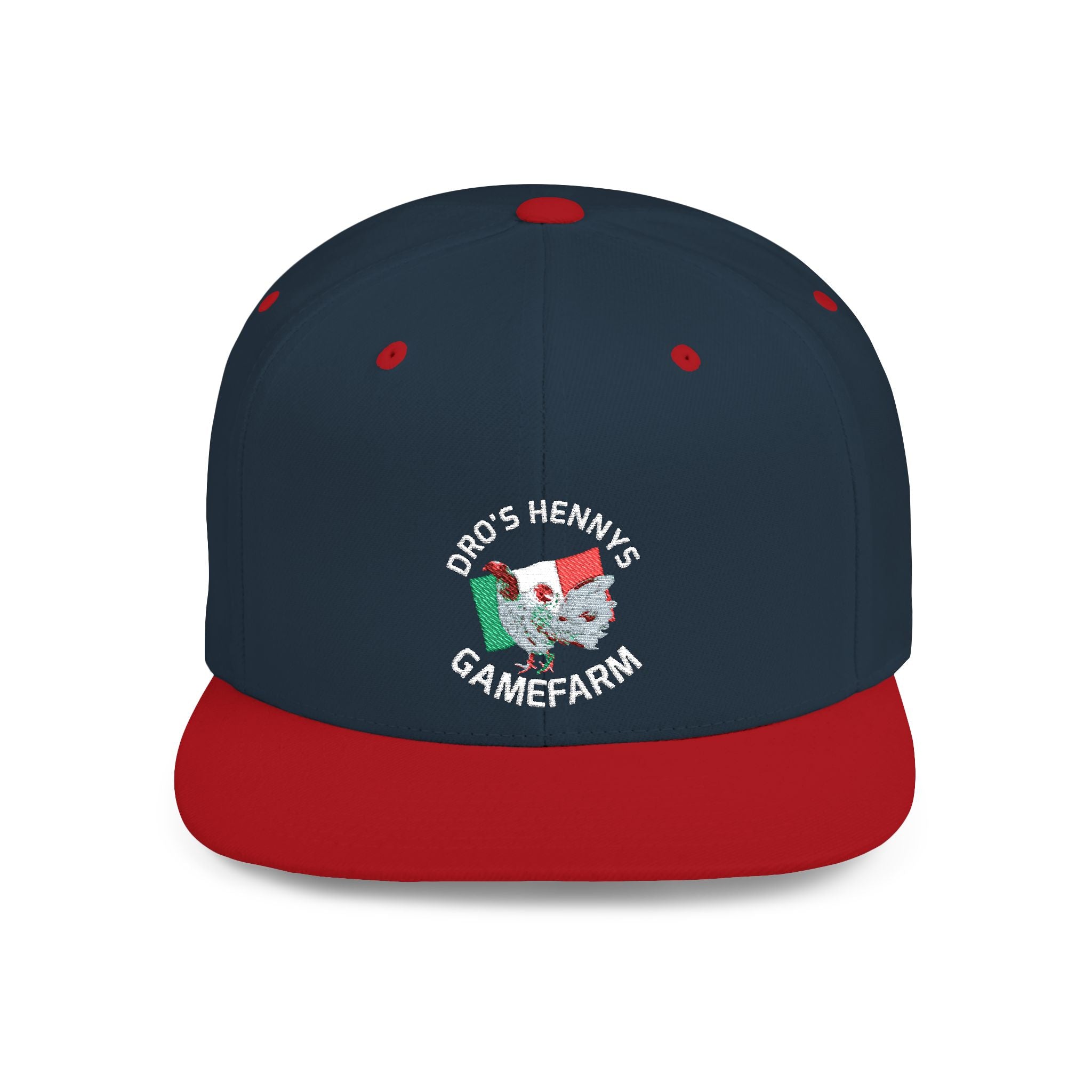 Henny- Flat Bill Snapback Hat — Dro's Henny's Gamefarm Logo Cap