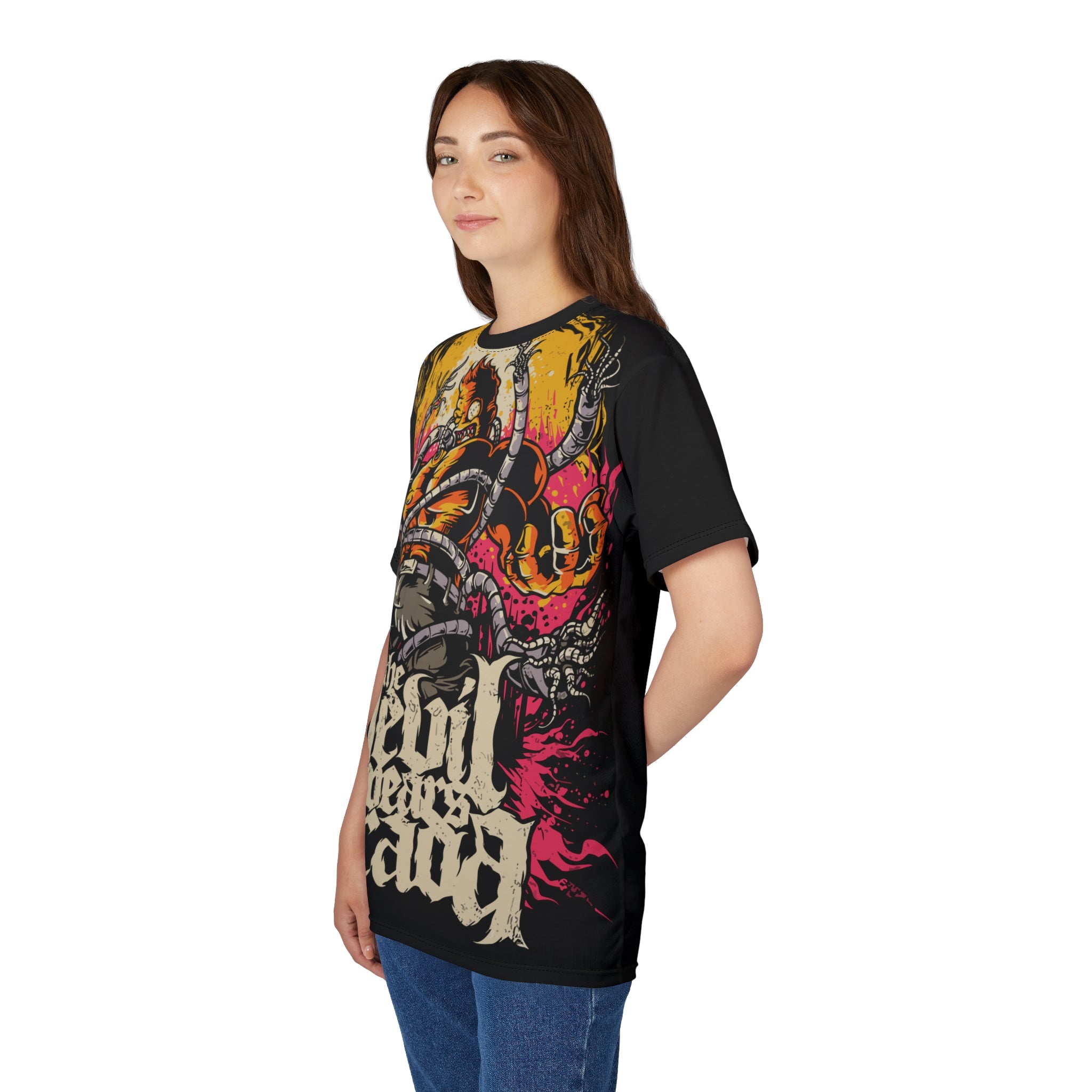 Metal- With a Prada Graphic Tee — Bold All-Over Print Band Shirt