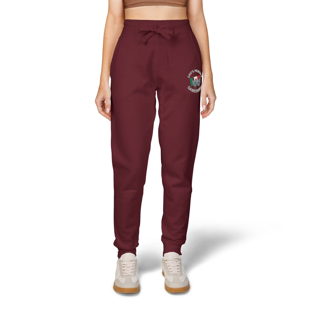 Henny- Embroidered Floral Heart Sweatpants — Cozy Fleece Joggers with 'Love' Detail