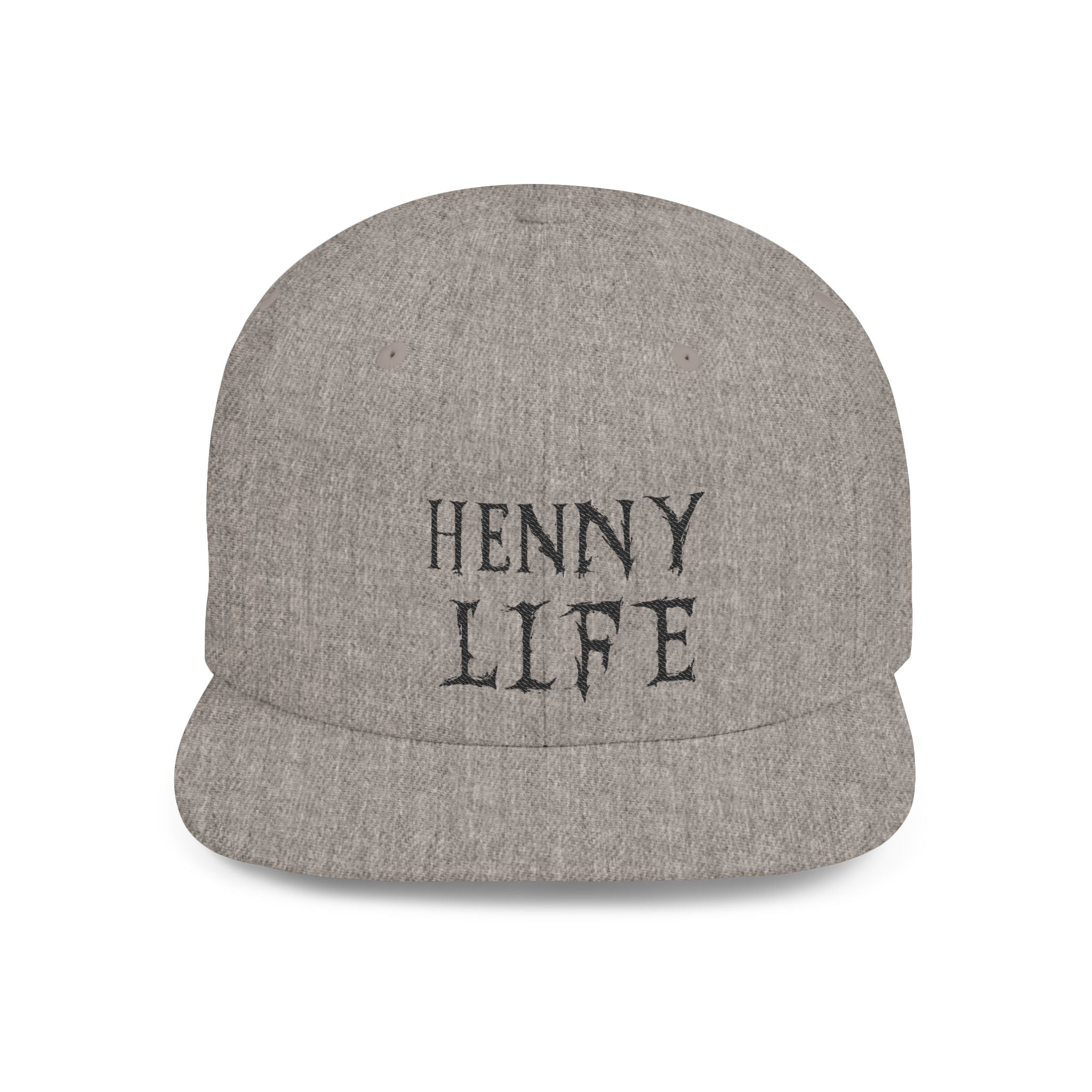 Henny-Snapback Hat — "Henny Life" Embroidered Flat Bill Cap