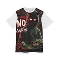 Streetwear-Hooded Shadow Figure Tee — 'No Back'n' Money' Dark Streetwear Graphic Shirt