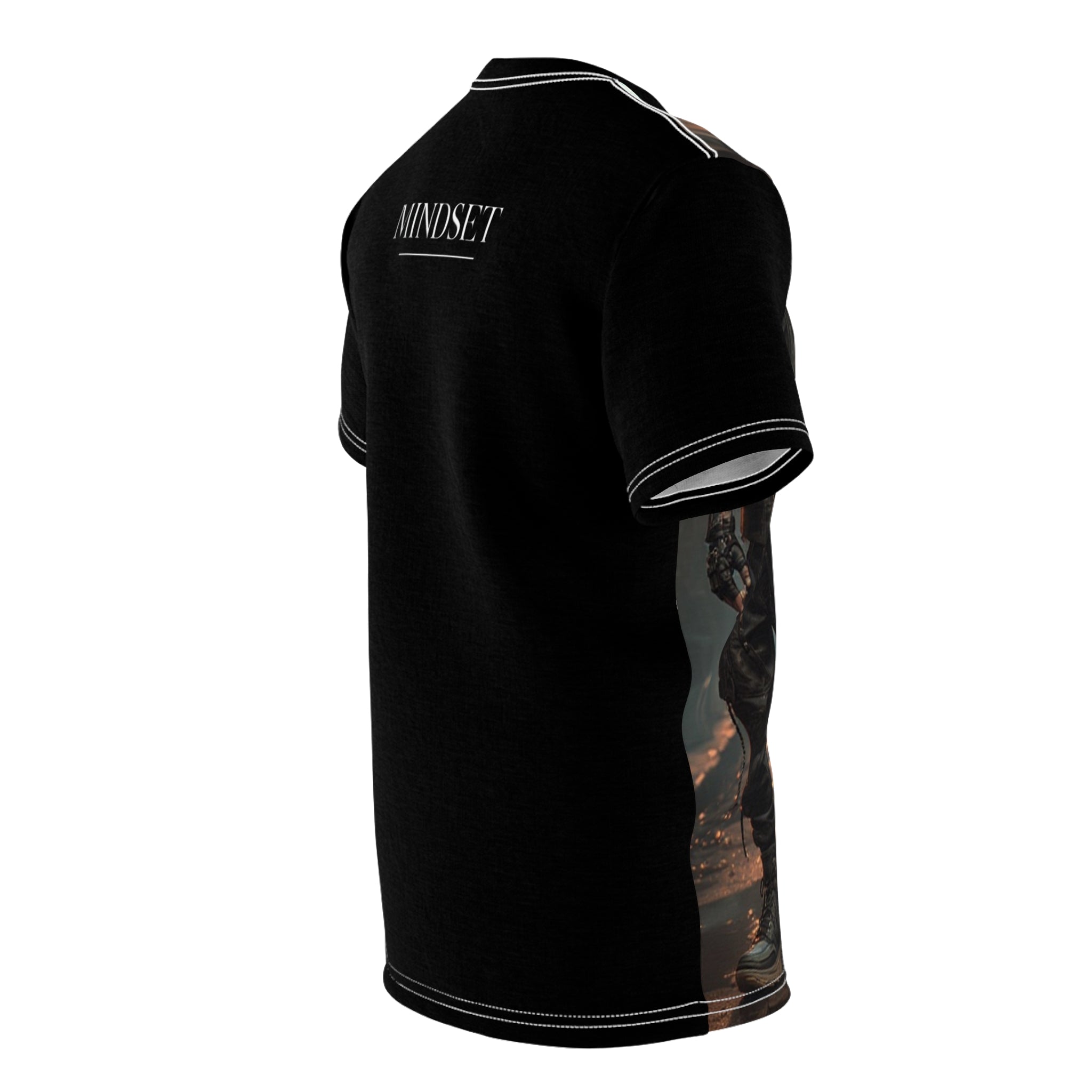 Mindset- Hooded Shadows Streetwear Tee — Dark Urban Riot Aesthetic
