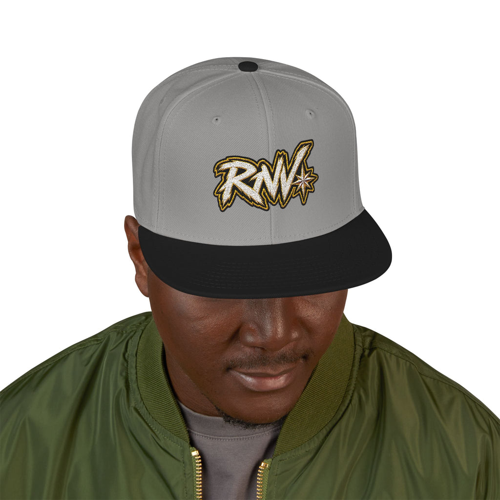 Hat-Embroidered Gold Graffiti Snapback Hat
