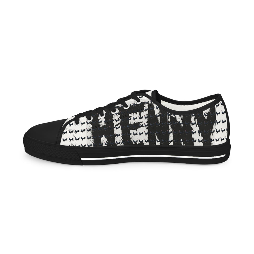 Henny-Low Top Sneakers — Monochrome Tie-Dye Streetwear Canvas Shoes