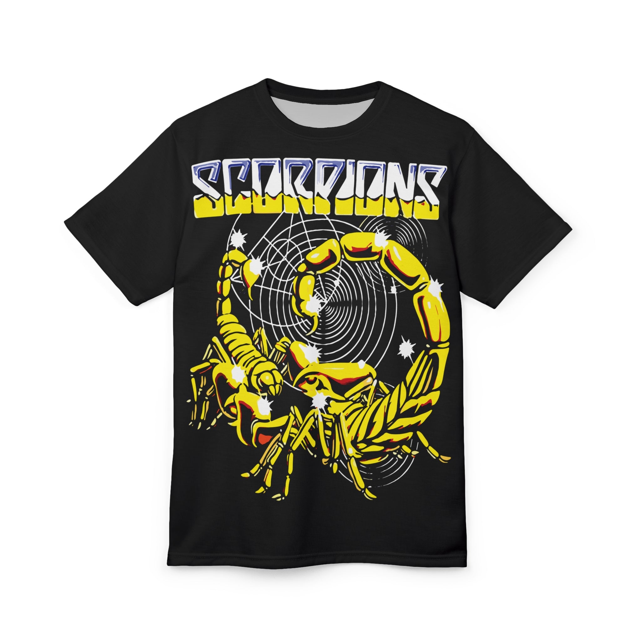 Metal- Graphic Tee – Yellow  Spiral Band Shirt