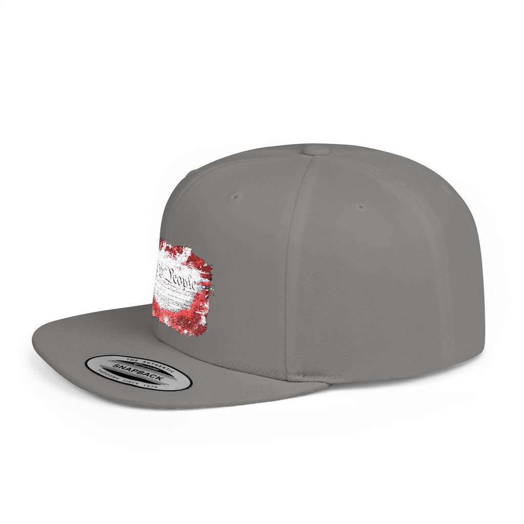 Ant-Patriotic Sequin Flag Flat Bill Snapback Hat — 'Land of the Free' Design