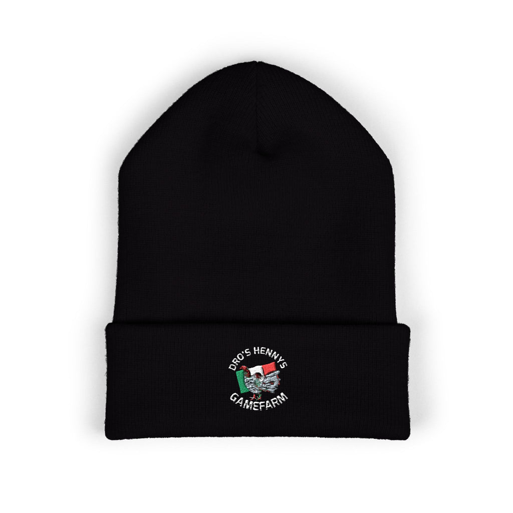 Henny-Embroidered "Fish & Friends Game Shack" Classic Cuffed Beanie — Winter Knit Hat