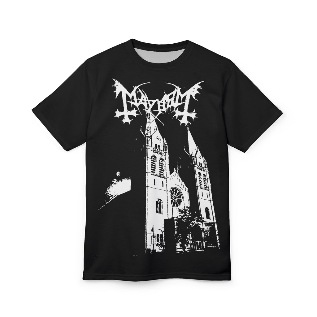 Metal- Mayhem Black Metal Church Graphic Tee
