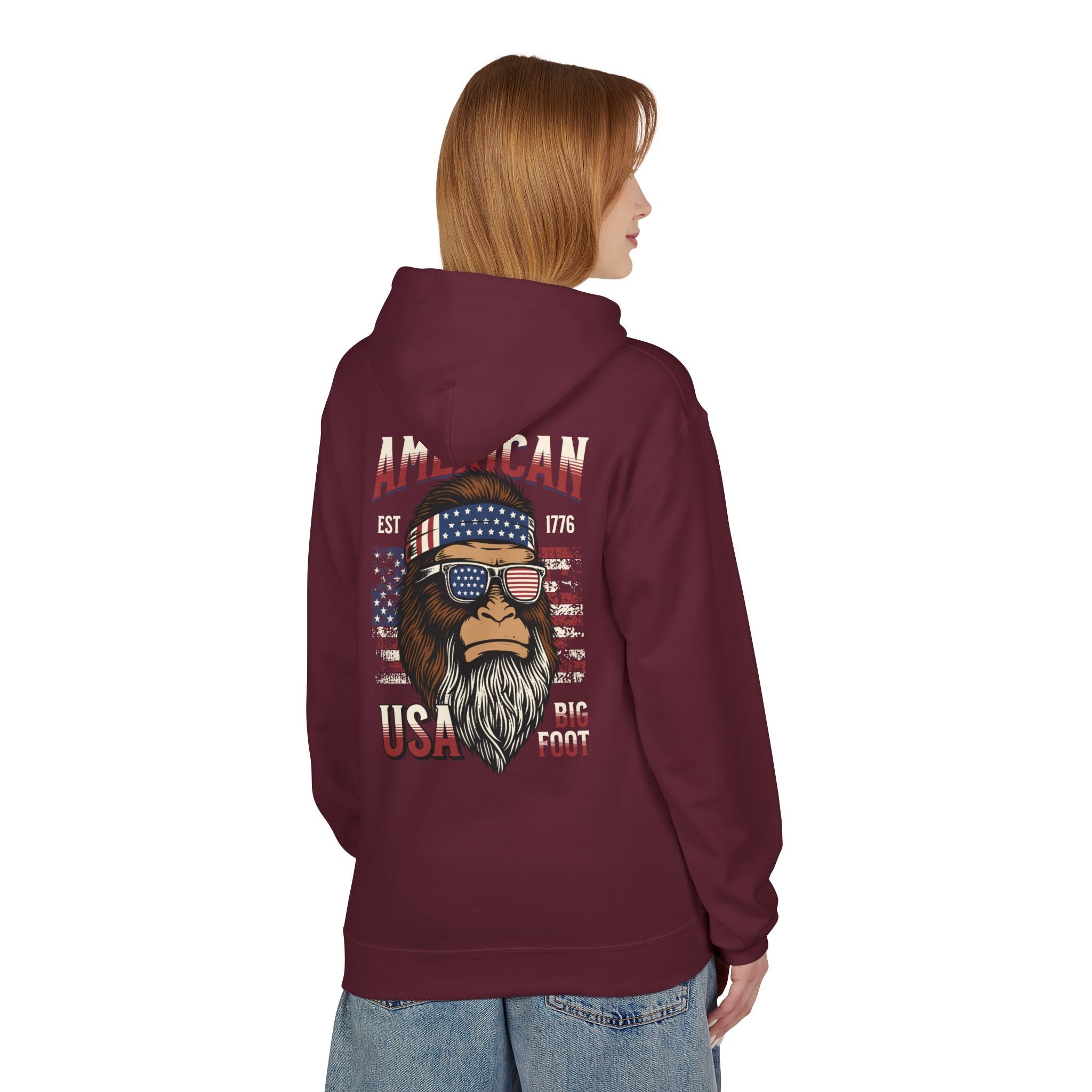 Ant-Hoodie - "God Bless America" Patriotic Ape Graphic USA Hoodie
