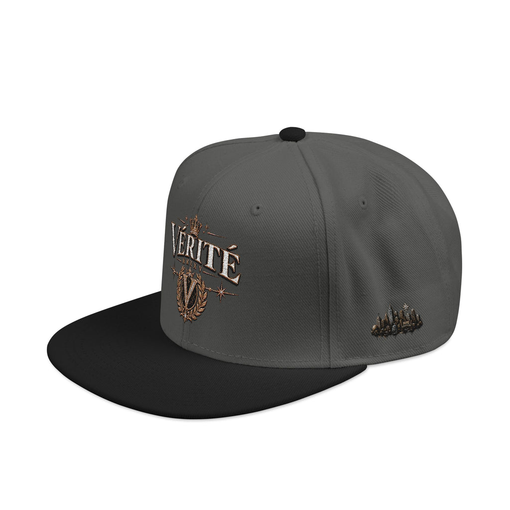 Hat-Embroidered 'Verité' Snapback Hat – Gold Sparkle Logo