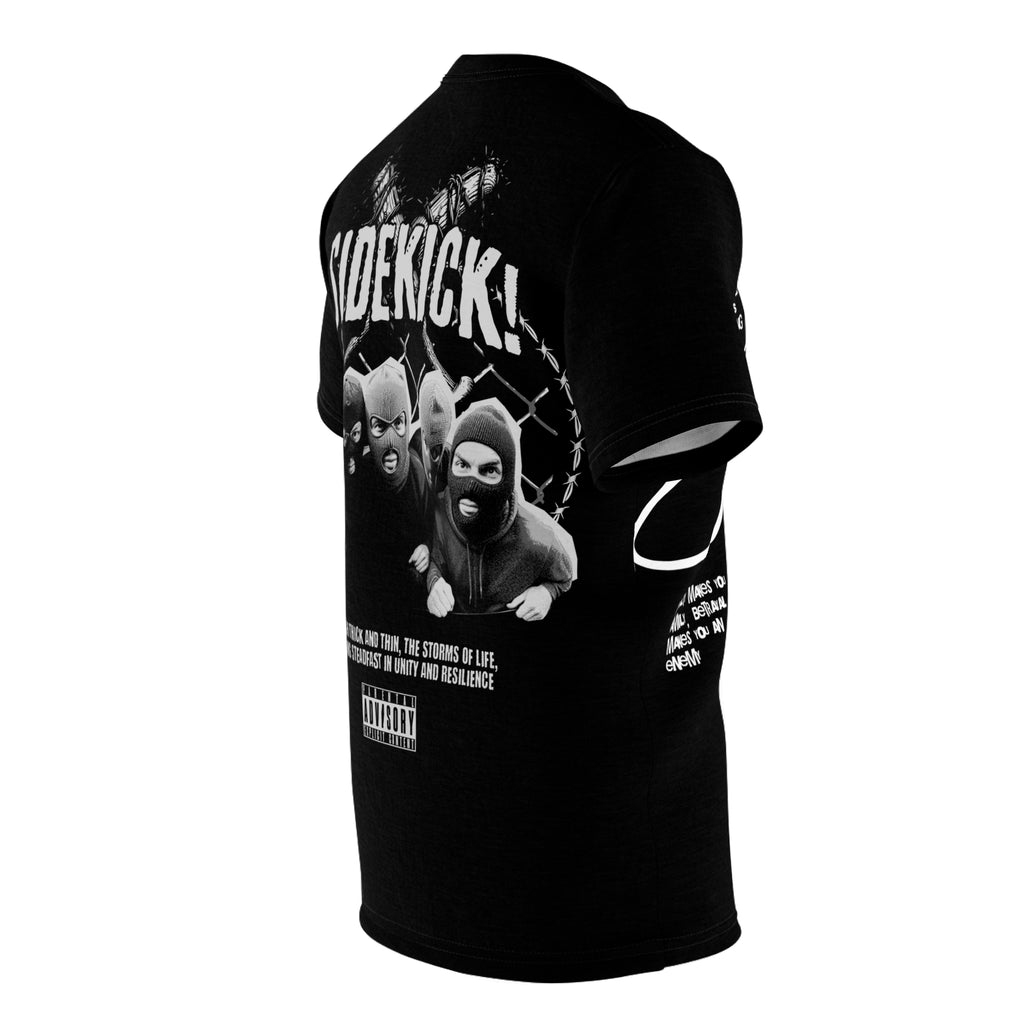 Streetwear- Street Gangster Graphic Tee — "Street Gangster" Black All-Over Print Shirt