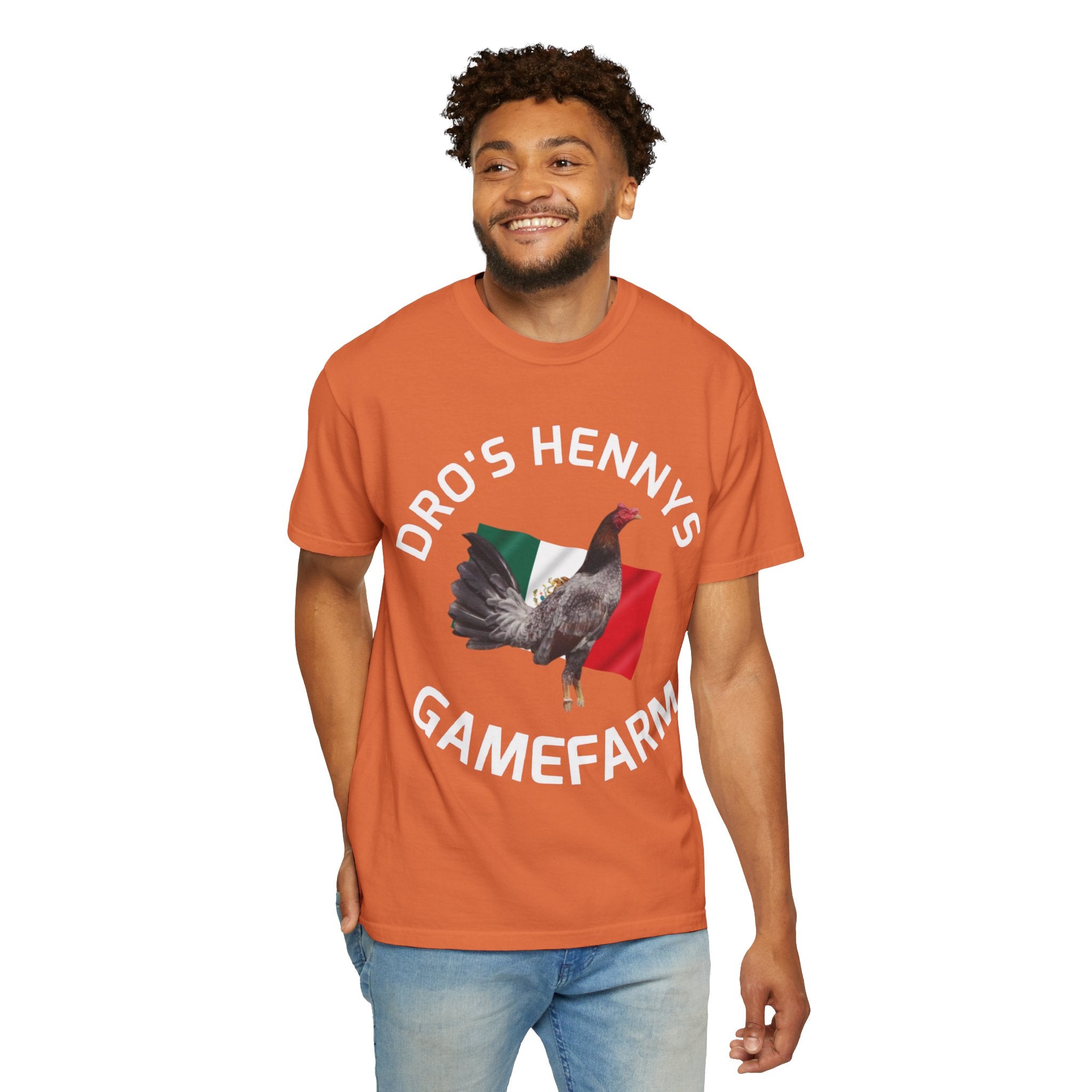 Henny- Gamefarm Rooster T-Shirt — "Dro's Henny's Gamefarm" Poultry Farm Tee