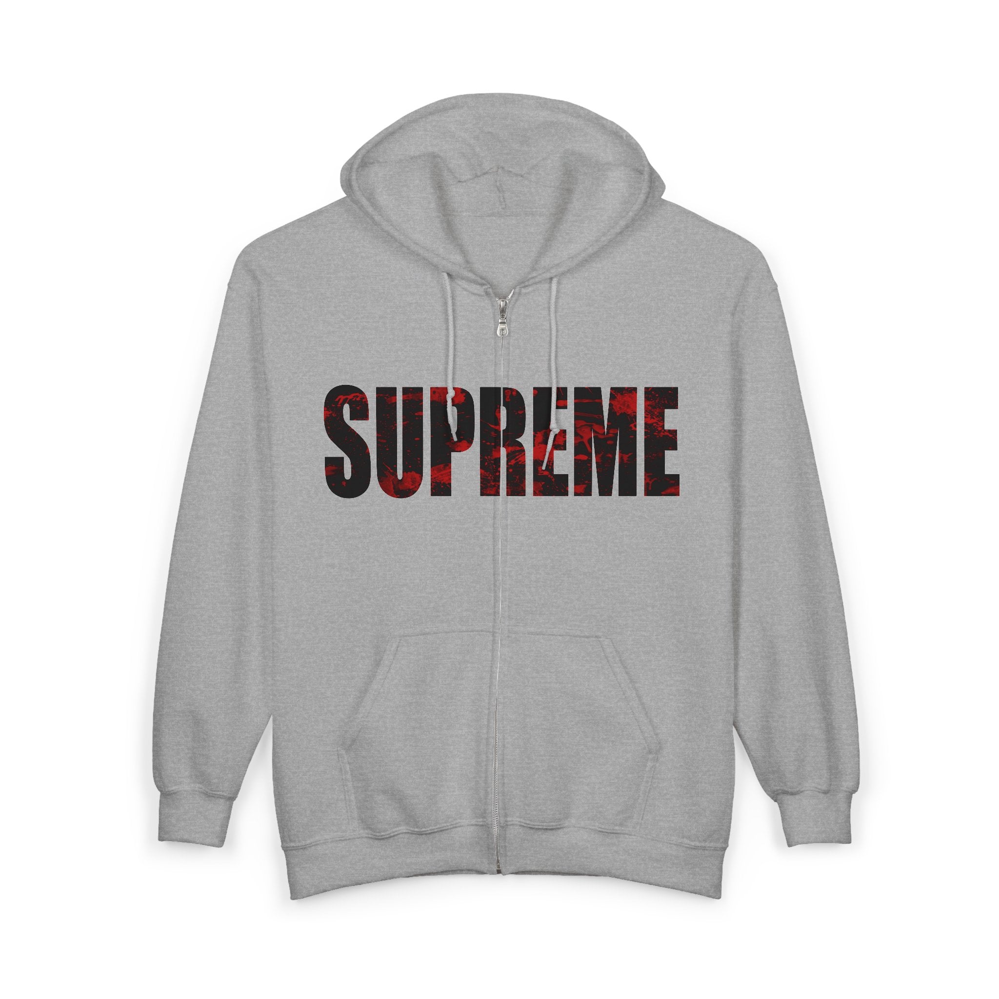 Zip-  Red Camo Zip Hoodie — Full-Zip Graphic Sweatshirt