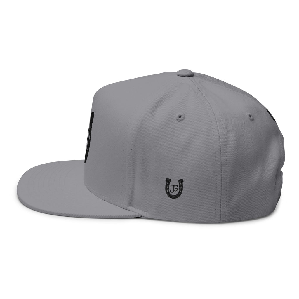 JG-Embroidered Horseshoe Flat Bill Cap — Lucky Initials Snapback