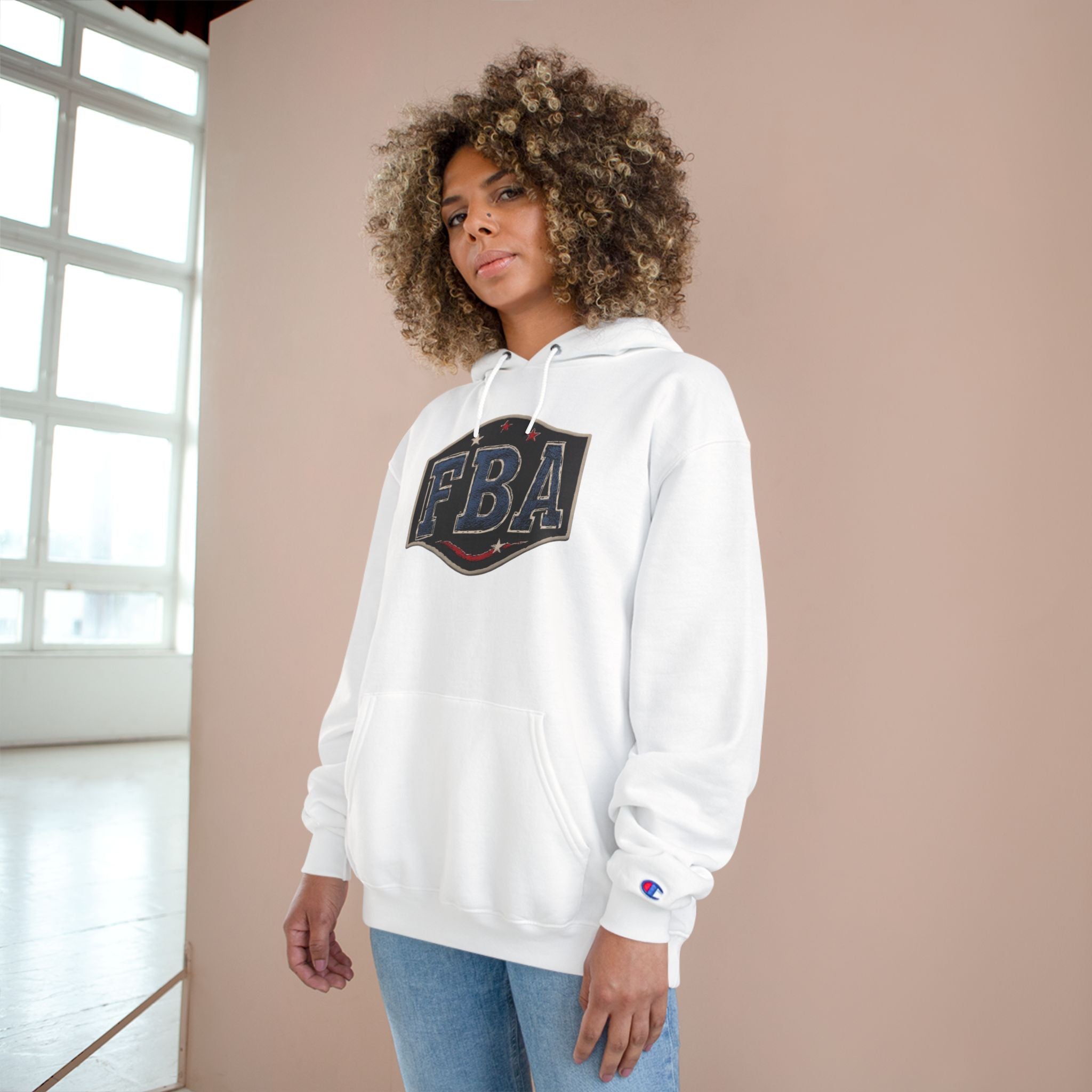 FBA- Graphic Hoodie – Vintage Shield Logo & Back Photo Print