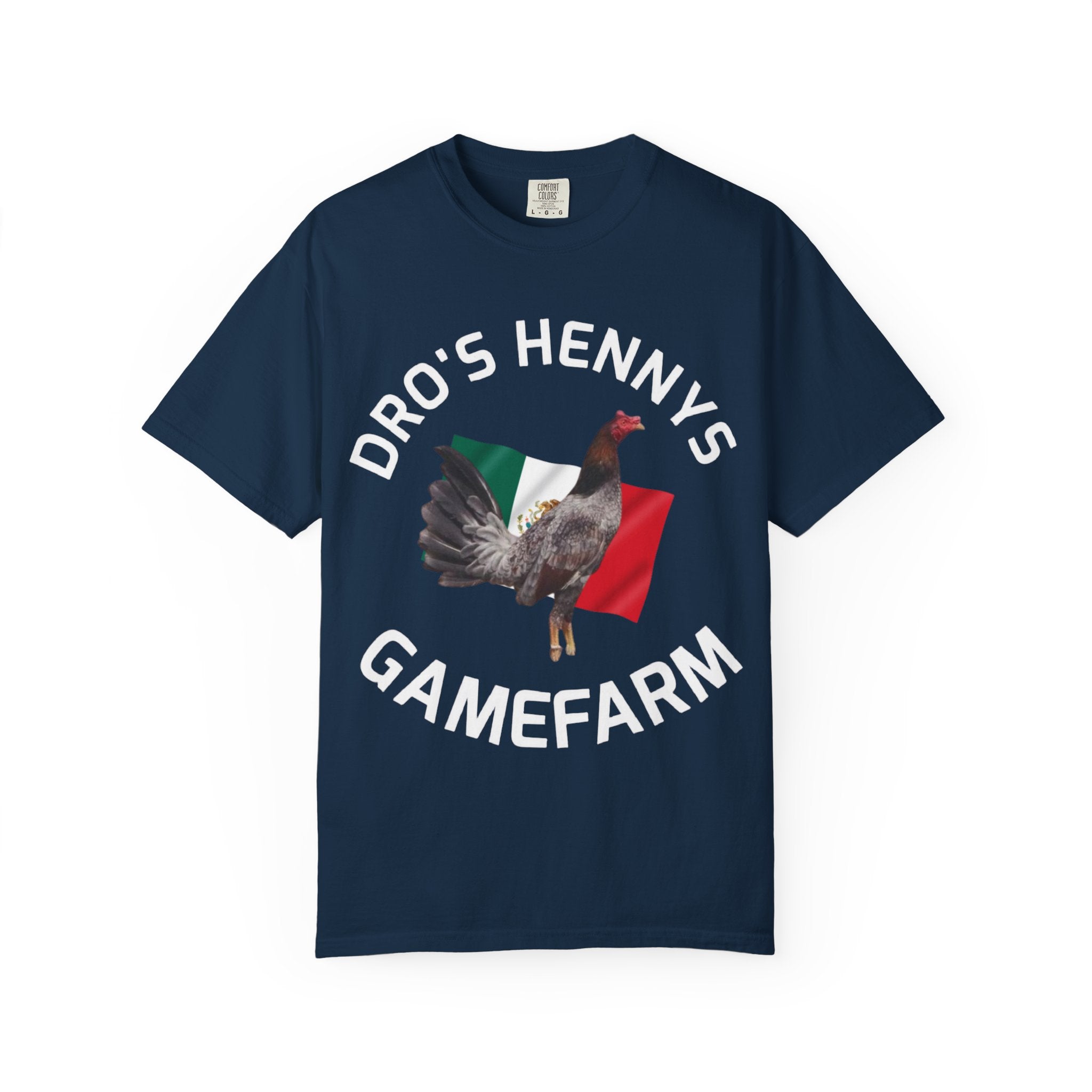 Henny- Gamefarm Rooster T-Shirt — "Dro's Henny's Gamefarm" Poultry Farm Tee