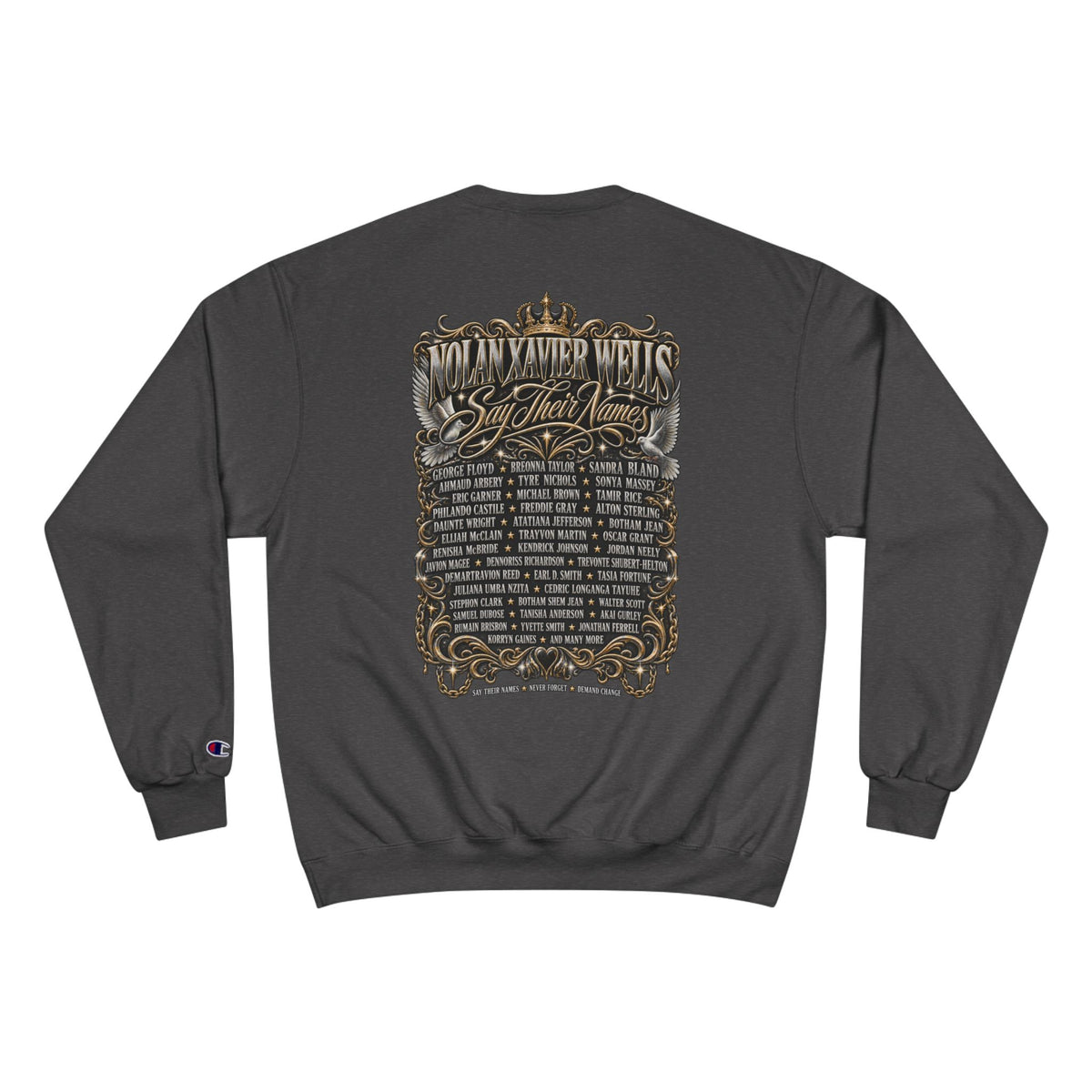 FBA-Say Their Names Sweatshirt — Memorial Angel Champion Sweatshirt