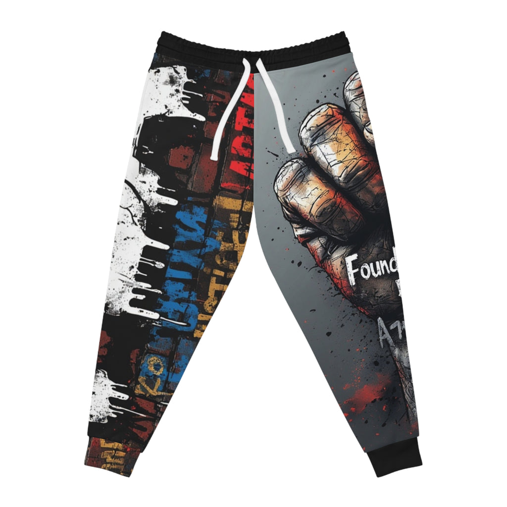 FBA -Gritty Fist Set- Athletic Joggers — Graphic All-Over Print Sweatpants